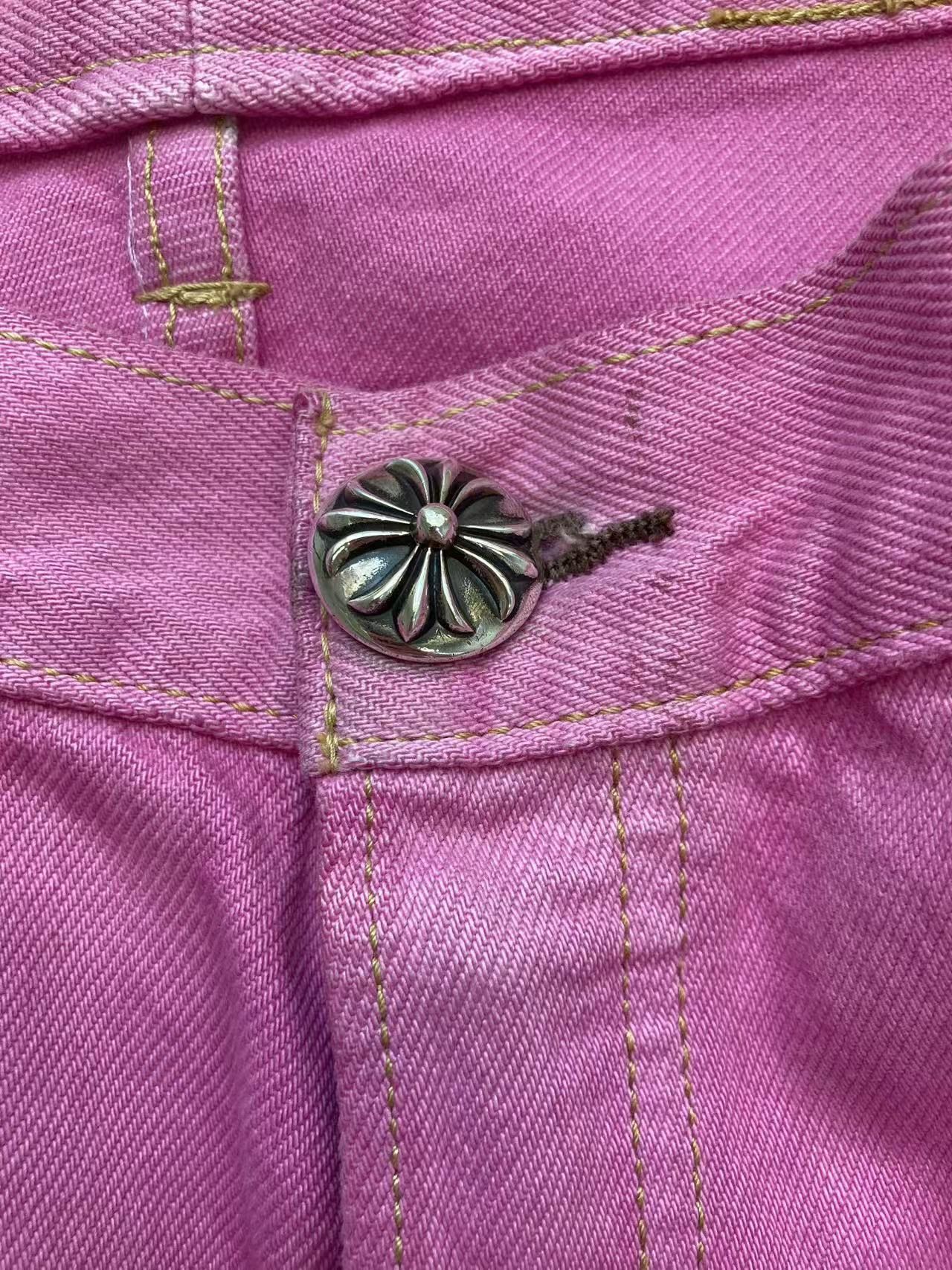 Chrome Hearts Chrome Hearts Levi's 501 Sex Records Pink Cross Patch Jeans Size 33" - 3 Thumbnail