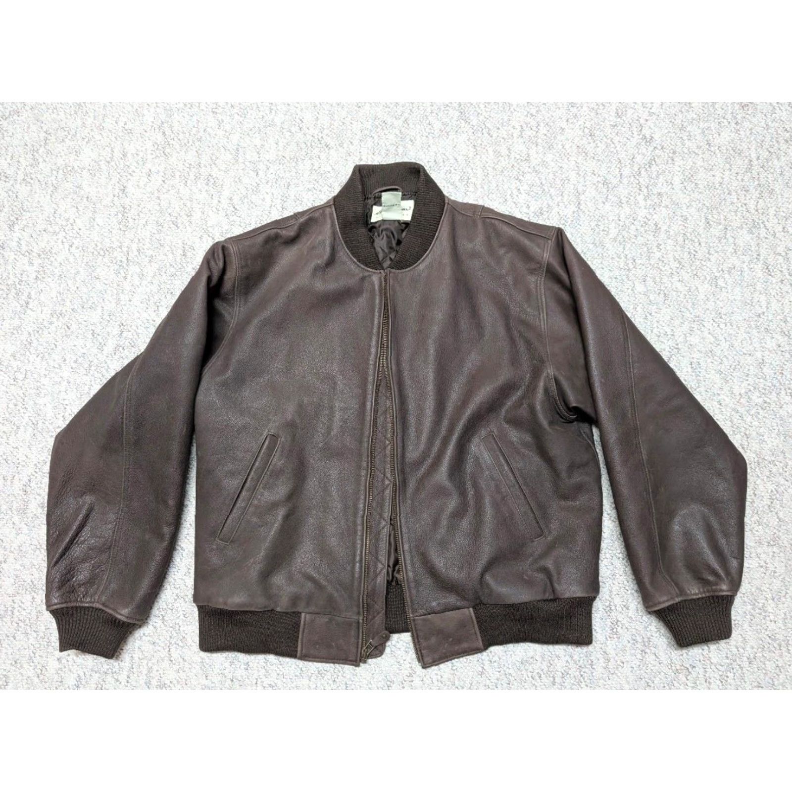 Eddie Bauer VINTAGE Eddie Bauer leather jacket XLT brown cowhide XL TALL bomber varsity Men XS? Size US XL / EU 56 / 4 - 8 Thumbnail