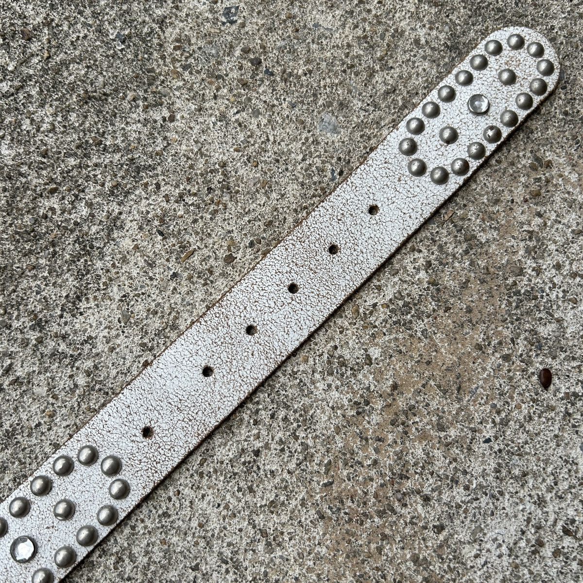 Vintage Vintage studded leather belt white (Kapital Style) Size ONE SIZE - 12 Thumbnail