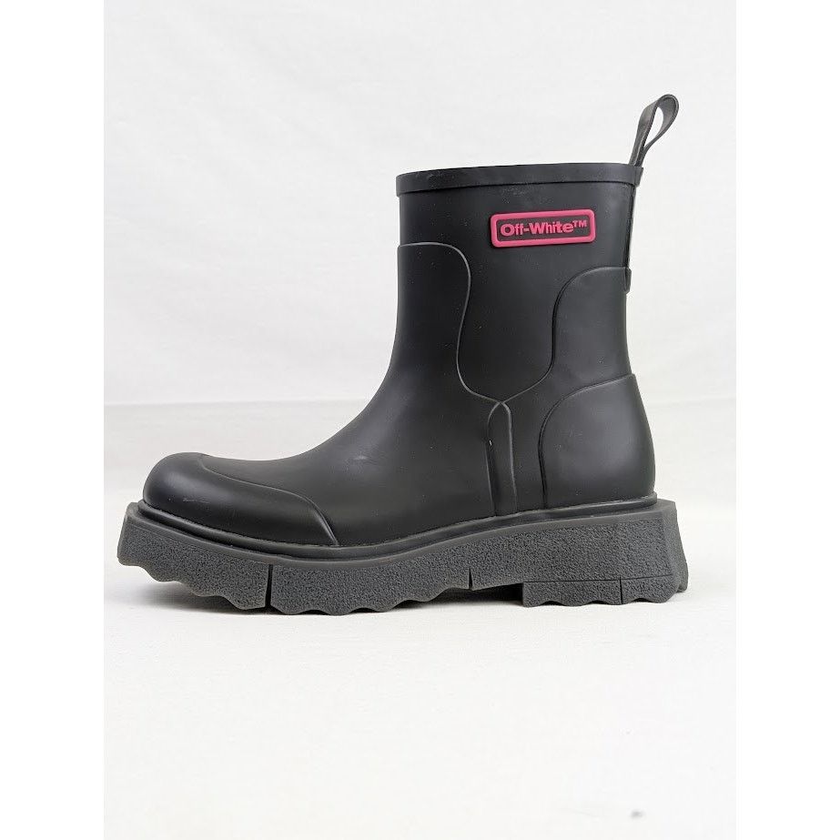 Off-White o1rshd1 Logo Sponge Rubber Boots in Black Violet Size US 8 / EU 41 - 2 Thumbnail