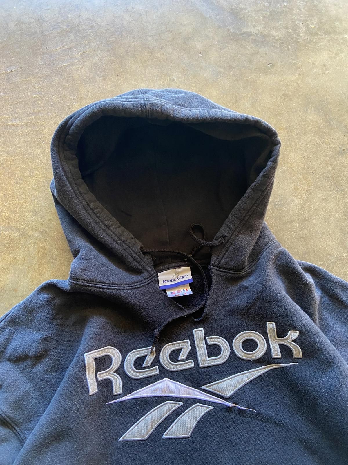 Reebok Vintage Boxy Faded Y2K Reebok Black Hoodie Size US L / EU 52-54 / 3 - 2 Thumbnail