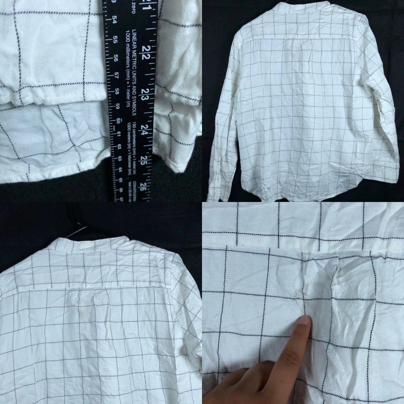 Madewell Madewell Blouse White Windowpane Plaid Front Tie 100% Cotton Large Size L / US 10 / IT 46 - 8 Thumbnail