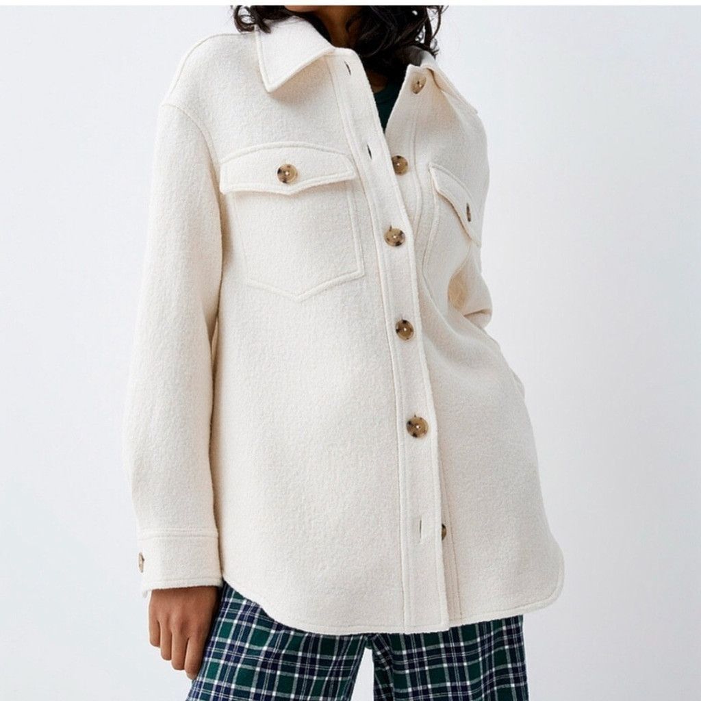 Simons Simons Twik Cream Fleece Shacket Jacket Size XL NWT Size XL / US 12-14 / IT 48-50 - 9 Thumbnail