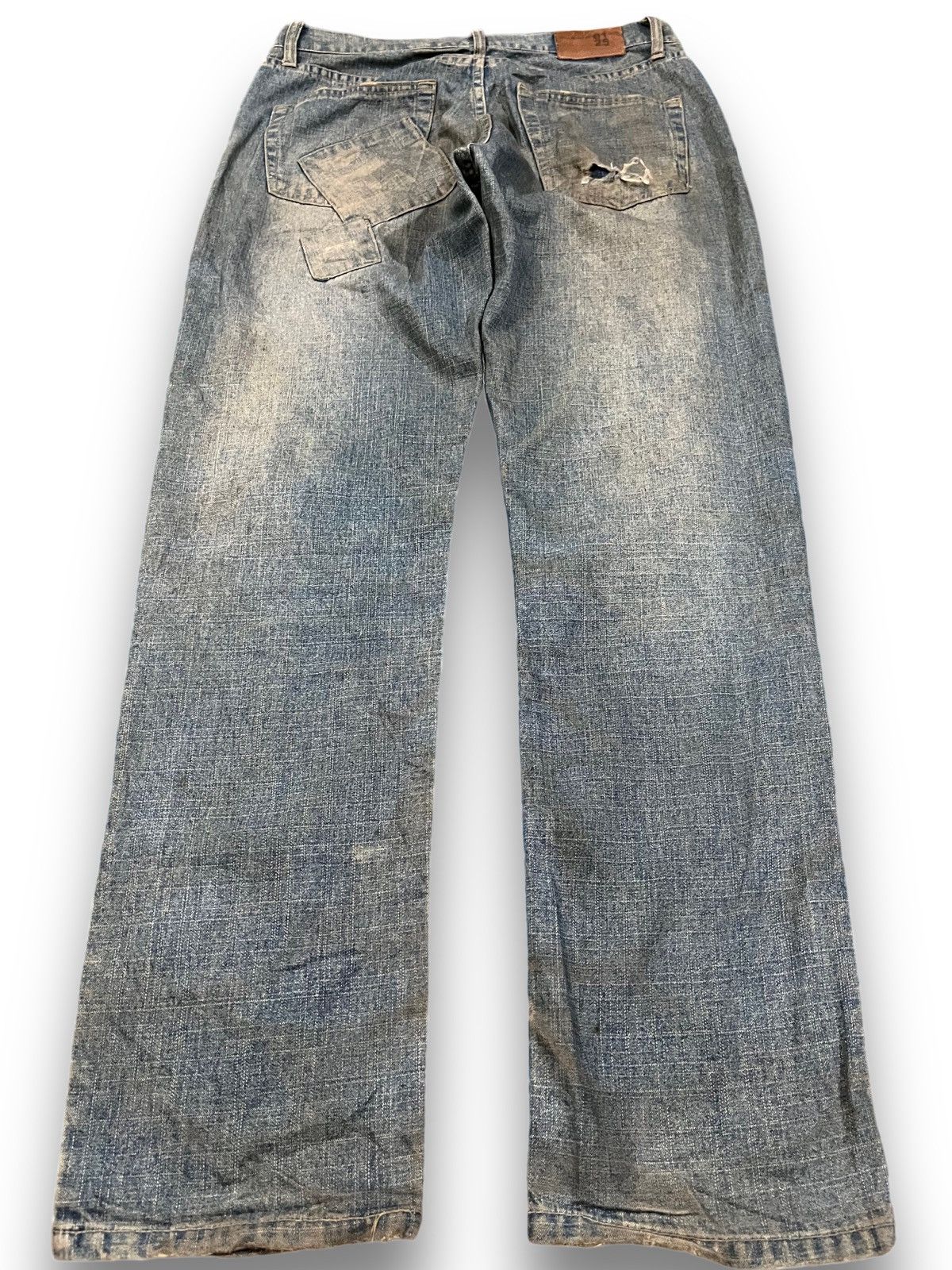 If Six Was Nine Vintage Japanese Nylaus 0125 Mudwash Patchwork Denim Size US 31 - 5 Thumbnail