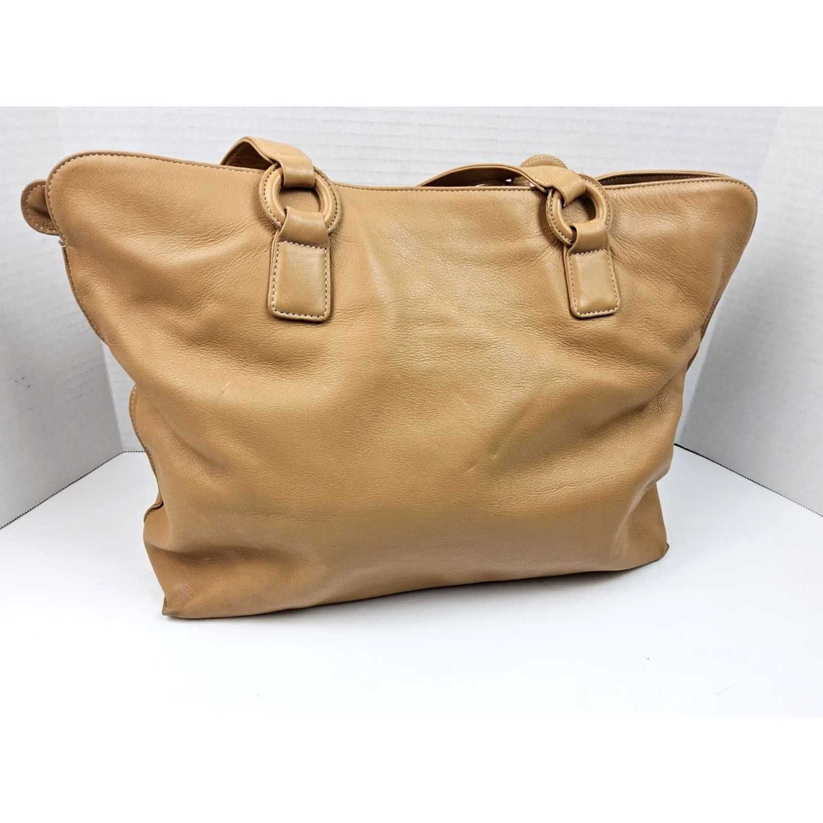 Vintage Kitamura Leather Tote Shoulder Handbag Purse Tan Women Tote Leather Tan 17x11.5x4 Size ONE SIZE - 4 Thumbnail