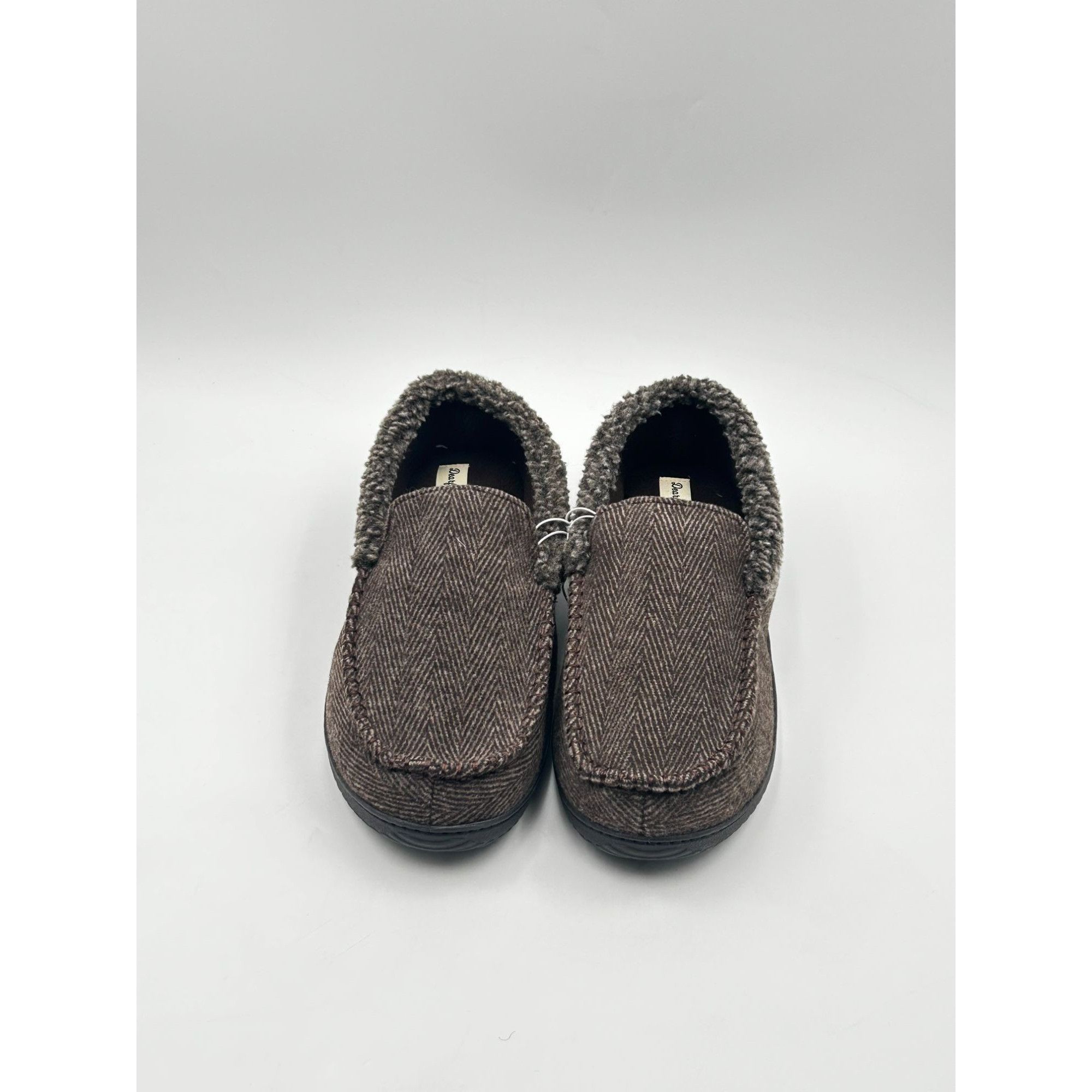 Other Dearfoams Mens Slippers M9-10 Brown Herringbone Memory Foam Size US 9 / EU 42 - 2 Thumbnail