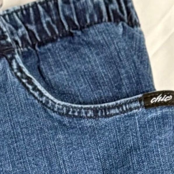 Vintage CHIC Jeans 26W Elastic Waist Straight Leg Denim Comfort 102CJ66MS NWT 90s Women Size 26" / US 2 / IT 38 - 3 Thumbnail