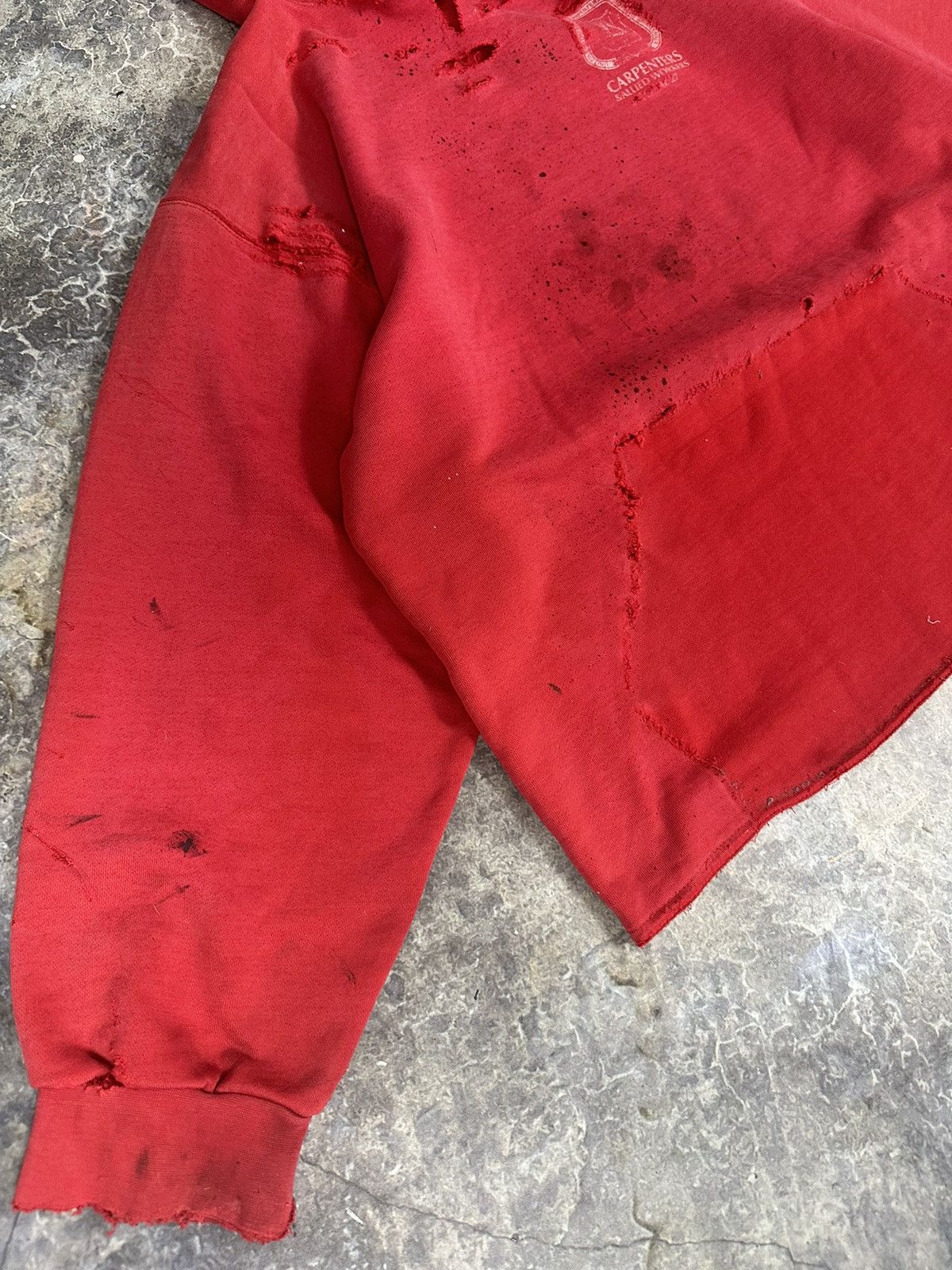 Designer × Vintage Vintage Thrashed Work Hoodie Size US XL / EU 56 / 4 - 3 Thumbnail