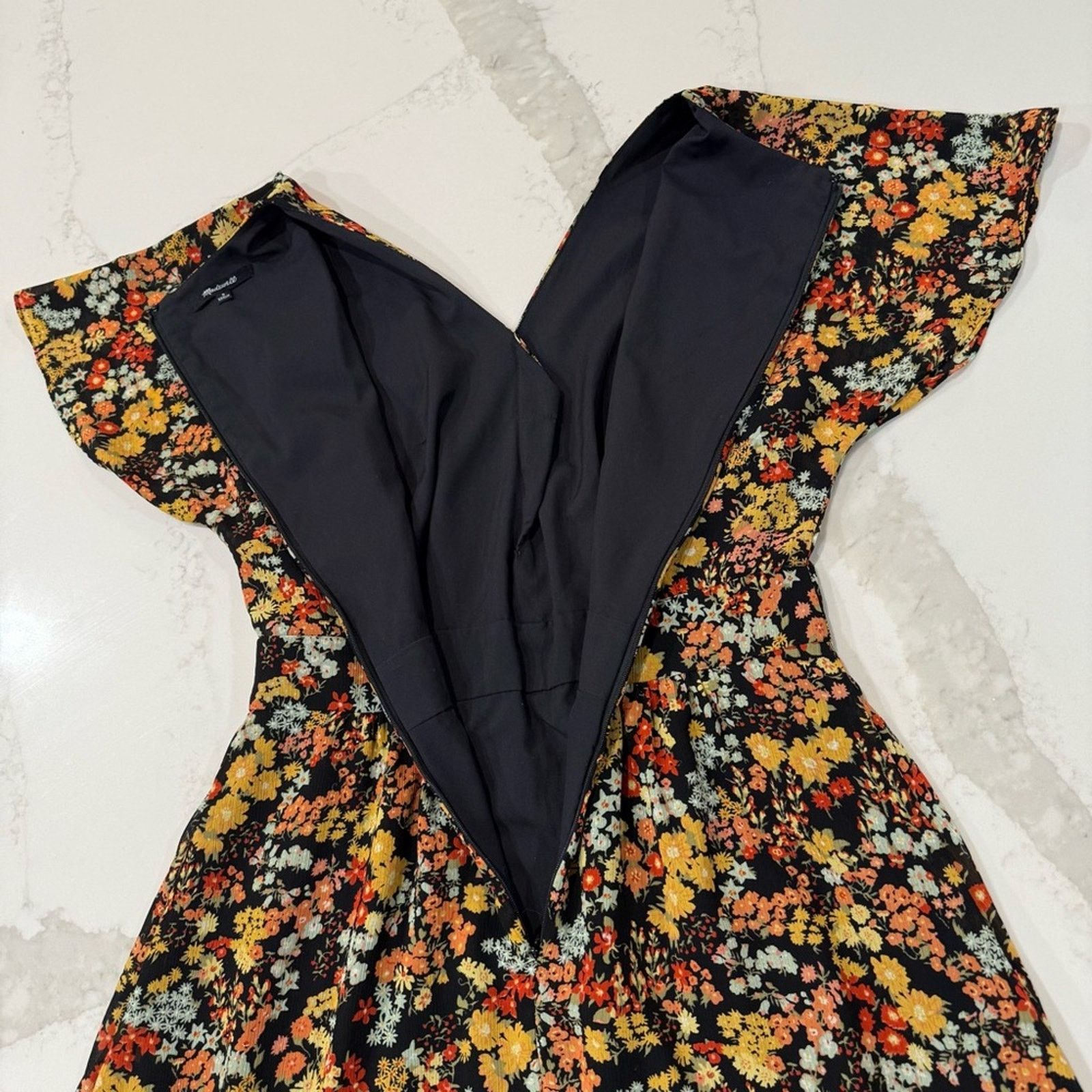 Madewell Madewell Dolman Sleeve Ruffle Hem Floral Midi Dress Womens 0 Size XS / US 0-2 / IT 36-38 - 11 Thumbnail