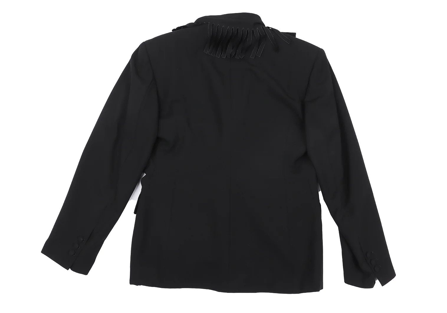 Jean Paul Gaultier Wool Fringe Big Collar Jacket in Black Size 50 Size US M / EU 48-50 / 2 - 14 Thumbnail