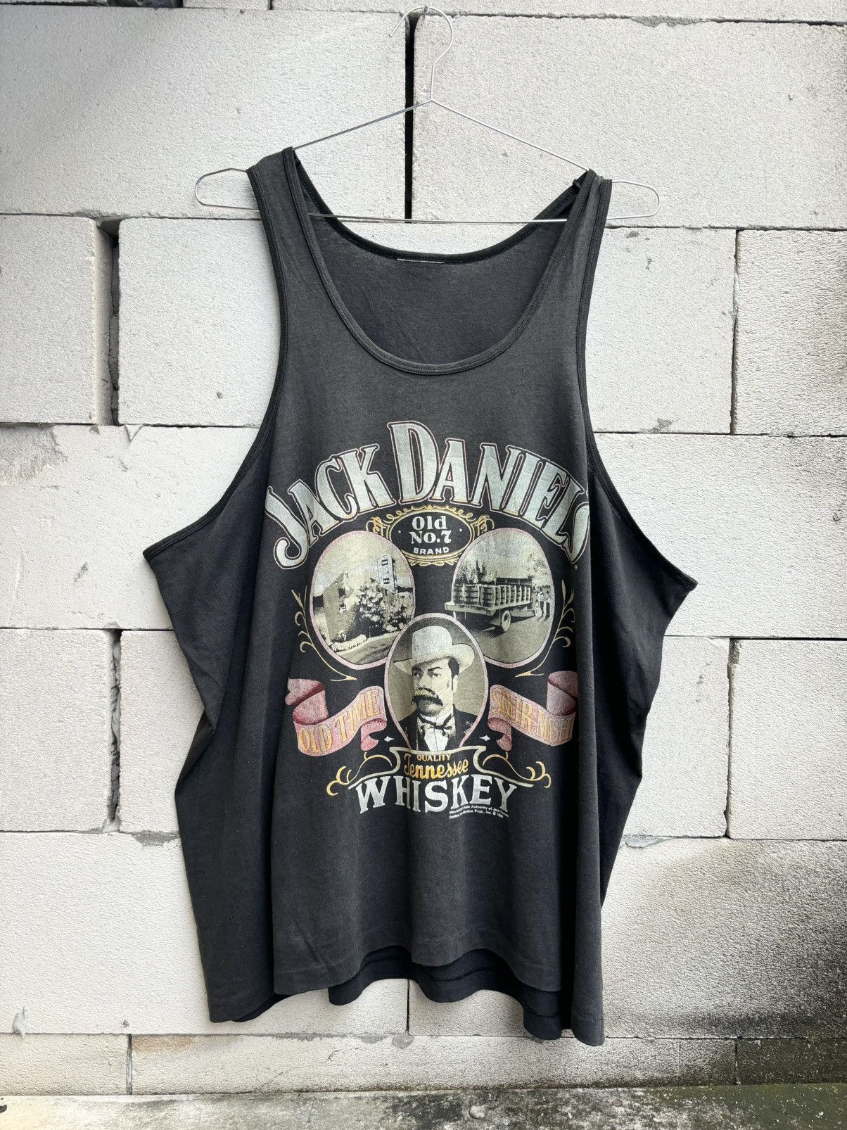Vintage Thrashed Distressed 80s Faded JACK DANIEL’S Tank Tops Grunge Size US XXL / EU 58 / 5 - 8 Thumbnail