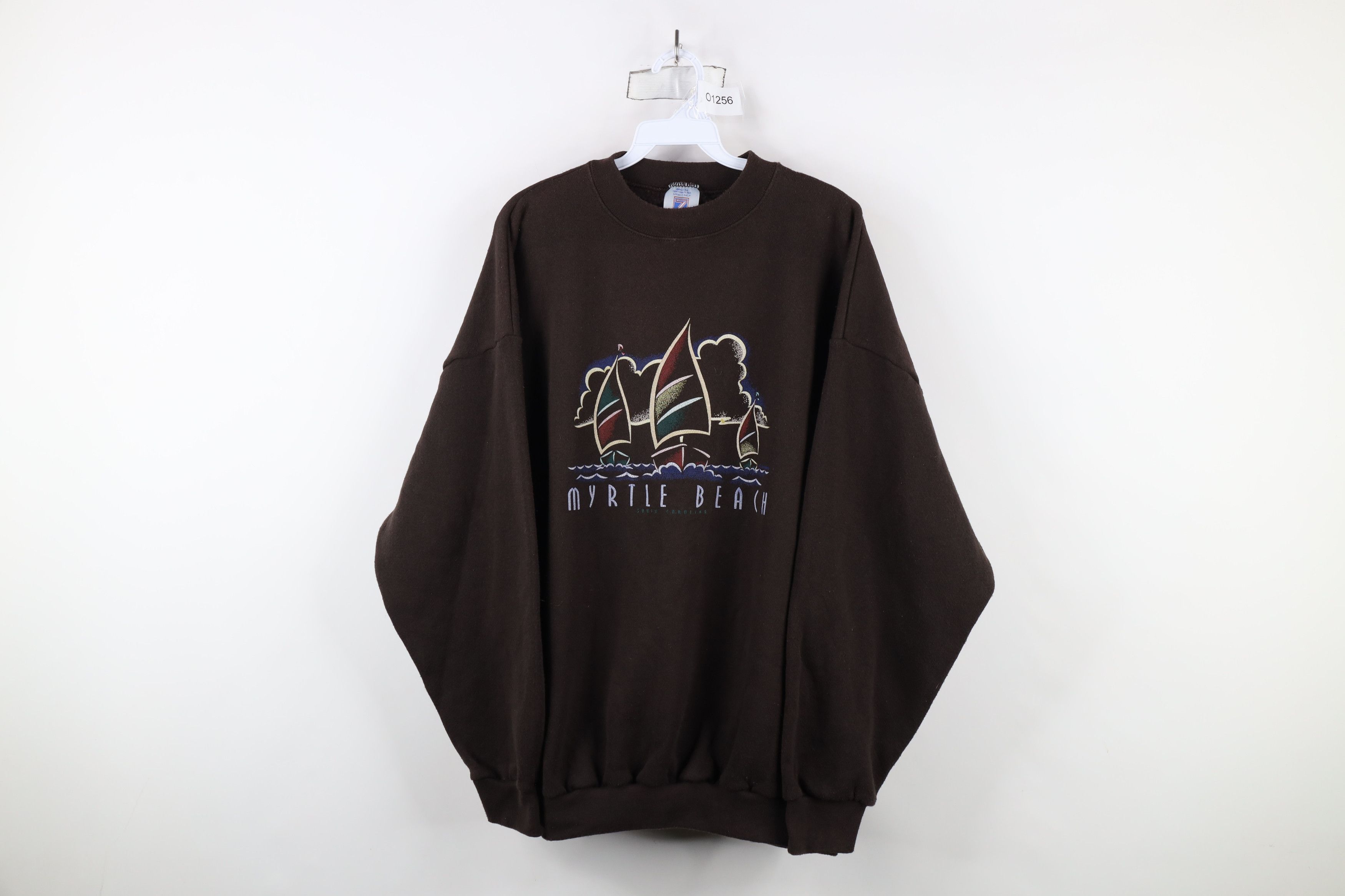Vintage Vintage 90s Streetwear Beach Sailing Sailboat Sweatshirt USA Size US XL / EU 56 / 4 - 1 Thumbnail
