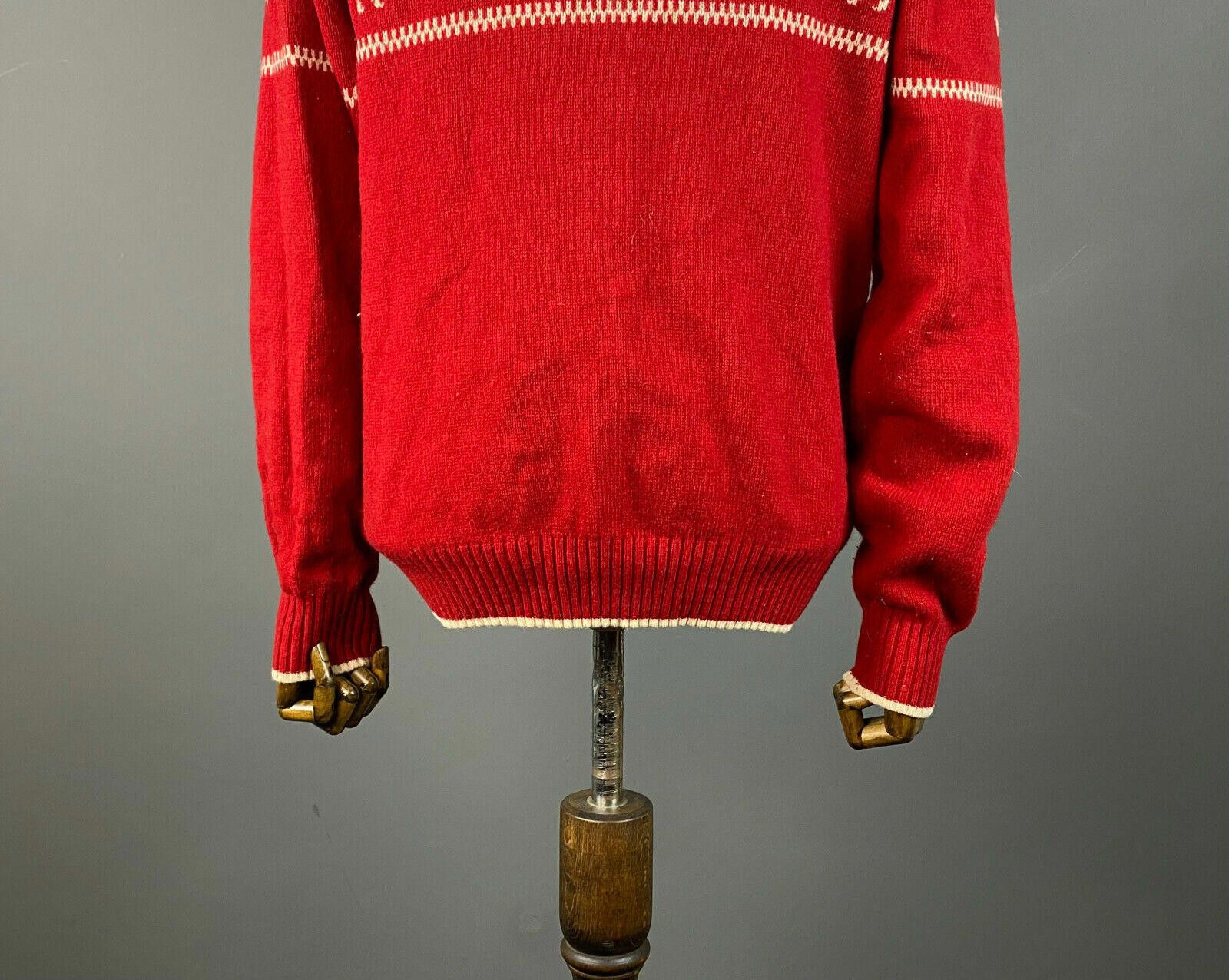 Gant Men Gant Red Wool Warm Winter Sweater Size L Pit to Pit 22" Size US L / EU 52-54 / 3 - 7 Thumbnail