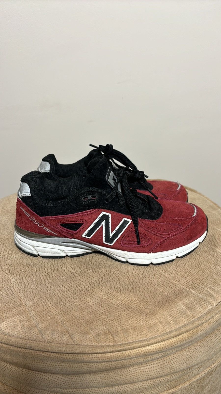New Balance New Balance 990v4 Dark Red KJ990R4G Size US 5.5 / EU 38 - 3 Thumbnail
