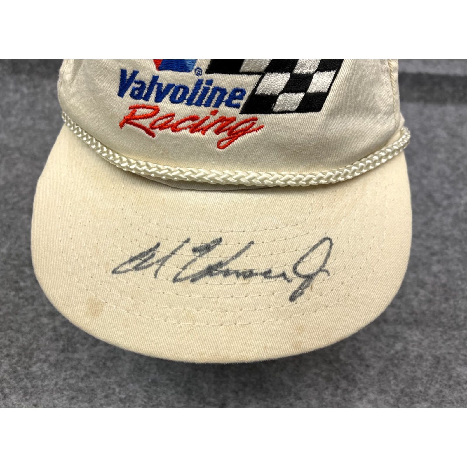 Vintage VINTAGE Valvoline Racing Hat Cap Strap Back Adult Ivory 100% Cotton Hatch 90s Size ONE SIZE - 3 Thumbnail
