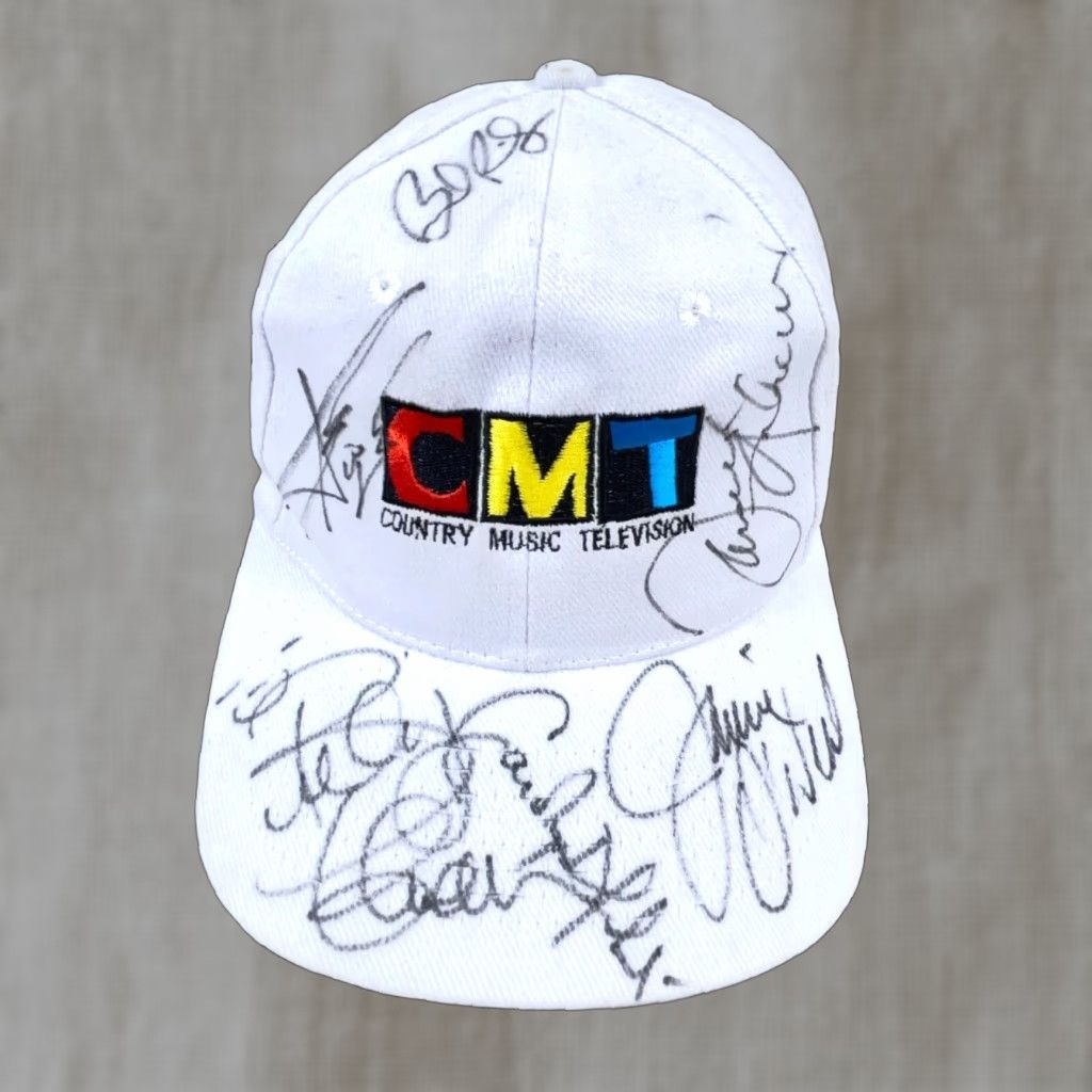 Vintage VINTAGE KC Collections White Snapback Hat Adult Adjustable 90s Country Music Autographed Untested Size ONE SIZE - 1 Thumbnail