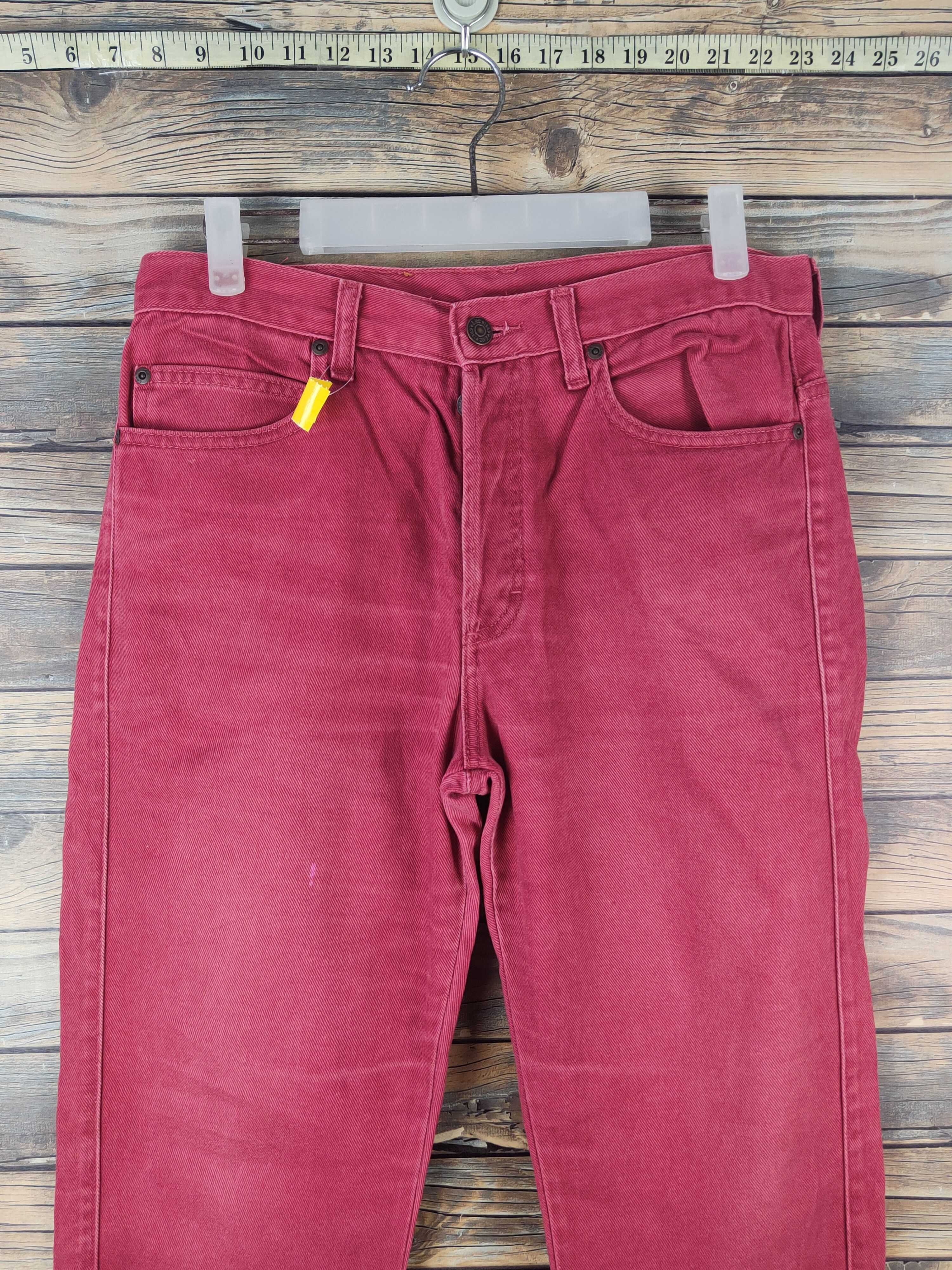 Vintage DL Lee Button Fly Red Distressed Ripped Jeans #2623 Size US 30 / EU 46 - 2 Thumbnail