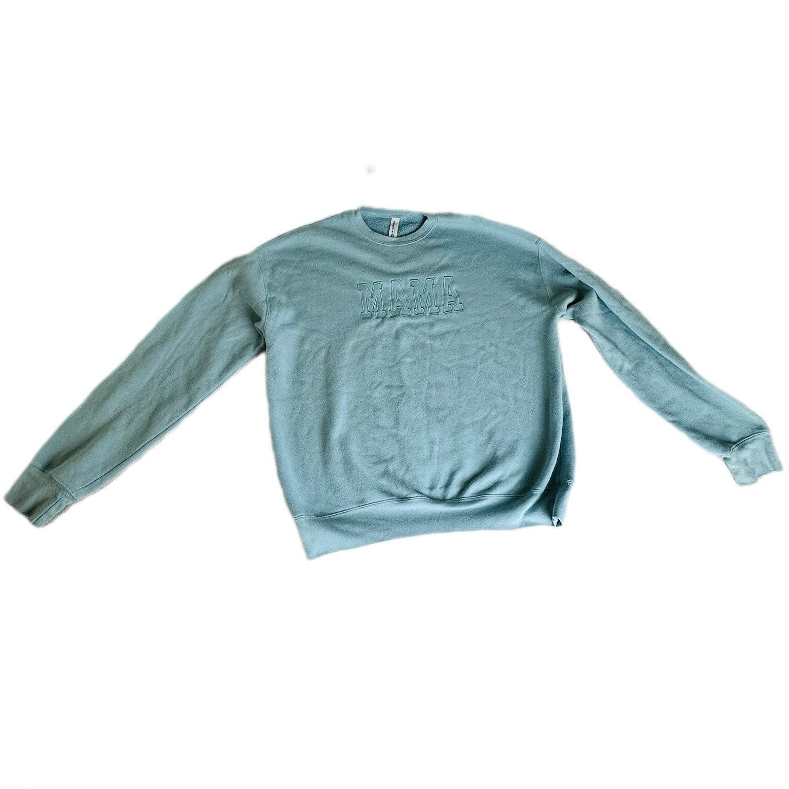 Other Women “Mama” Mint Green Sweater Bella Canvas Size M / US 6-8 / IT 42-44 - 1 Thumbnail