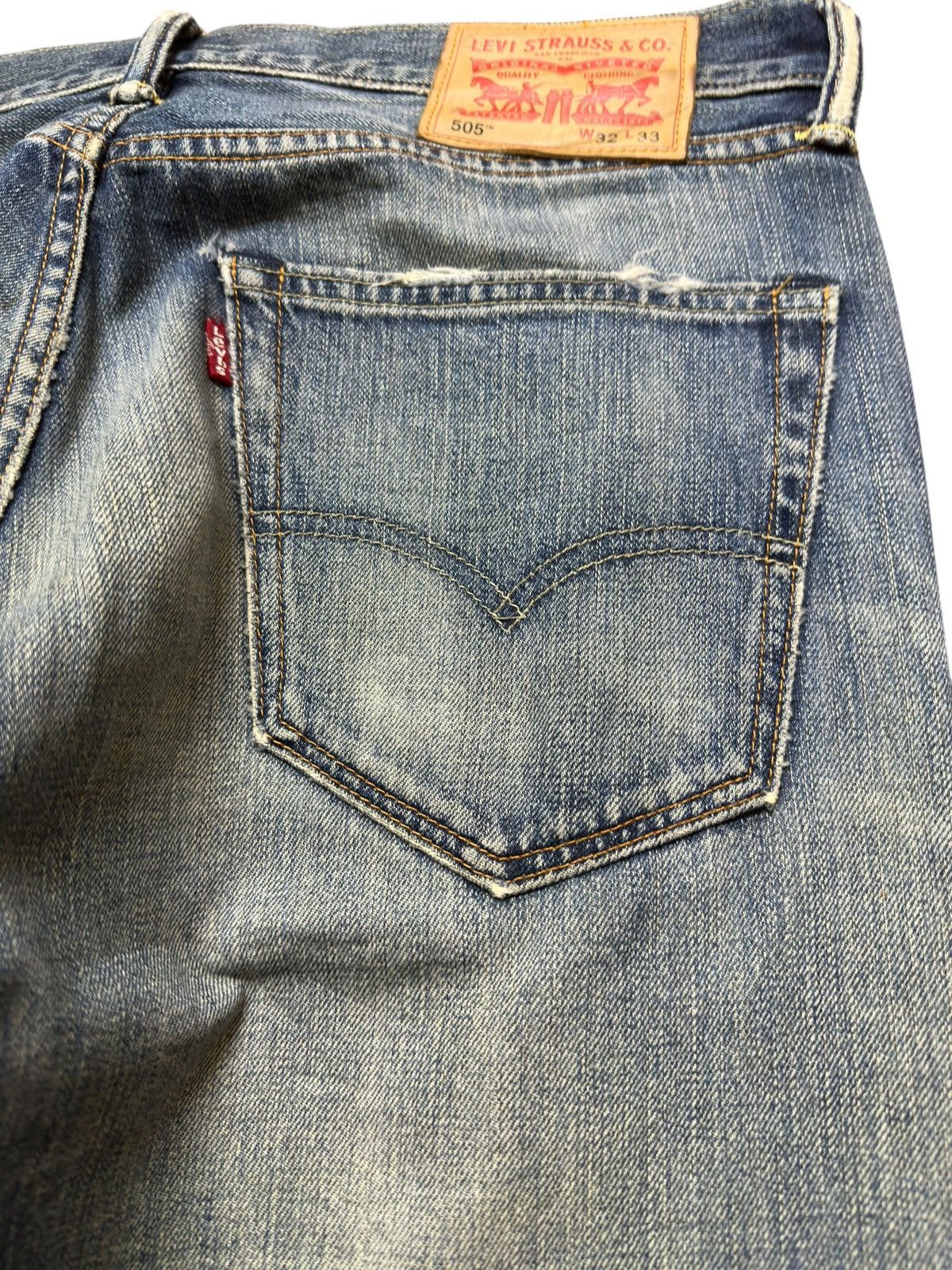 Levi's Vintage Levi’s 505 Mudwash Distressed Denim Size US 34 / EU 50 - 5 Thumbnail