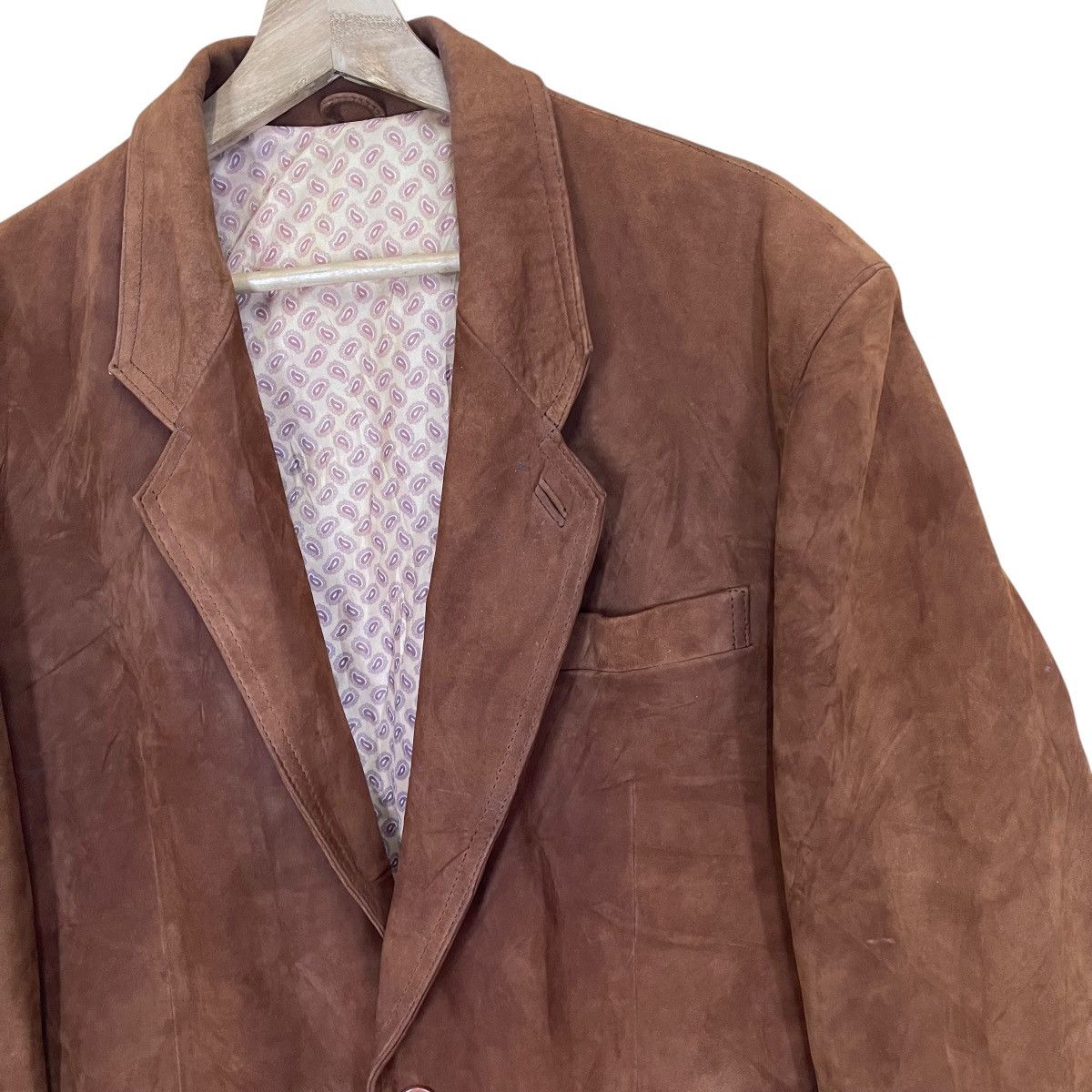 Leather Vintage Suede Leather Button Coat Jacket Size M Size US M / EU 48-50 / 2 - 6 Thumbnail