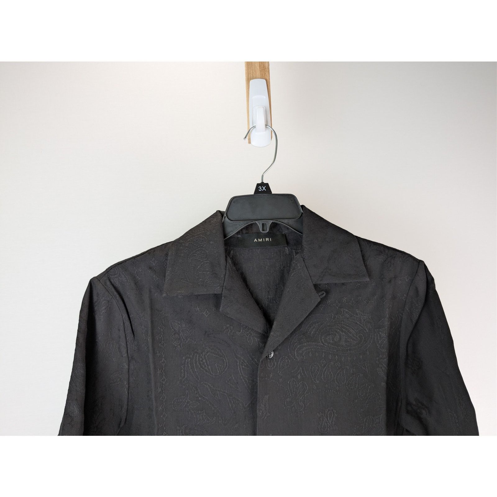 Amiri o1rshd1 MA Bandana Linen Camp Shirt in Black Size US M / EU 48-50 / 2 - 3 Thumbnail