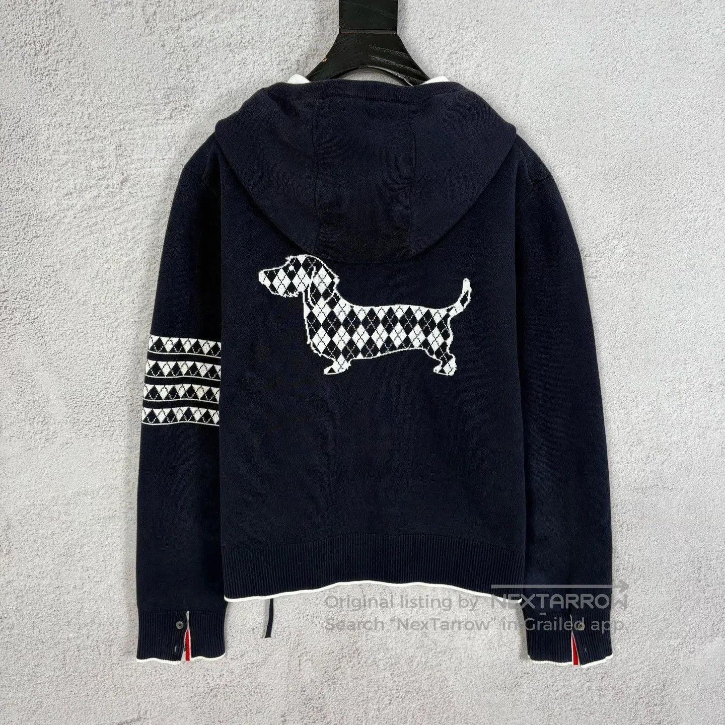 Thom Browne Thom Browne Dachshund Striped Hooded Knit Coat. Size US XL / EU 56 / 4 - 2 Thumbnail