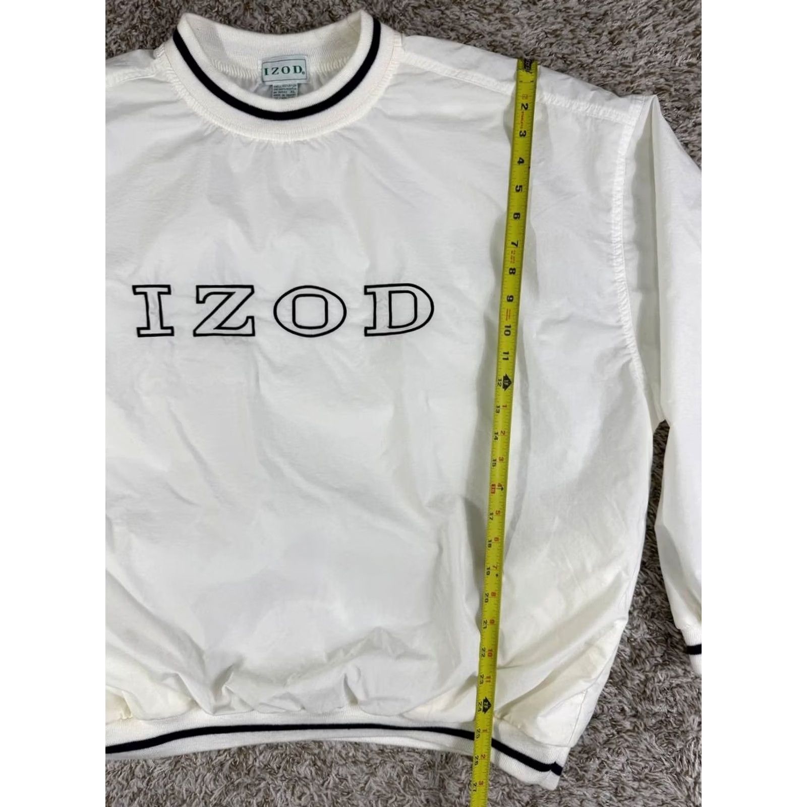 Izod VINTAGE IZOD Jacket Mens XL White Pullover Nylon Windbreaker Bomber Men Size Y2K Size US XL / EU 56 / 4 - 6 Thumbnail