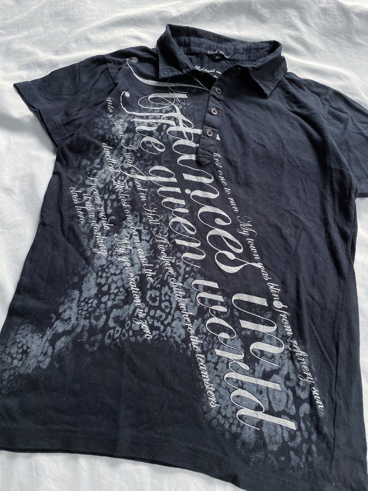 Japanese Brand CLASH AHEAD POEM POLO SHIRT Size US M / EU 48-50 / 2 - 2 Thumbnail