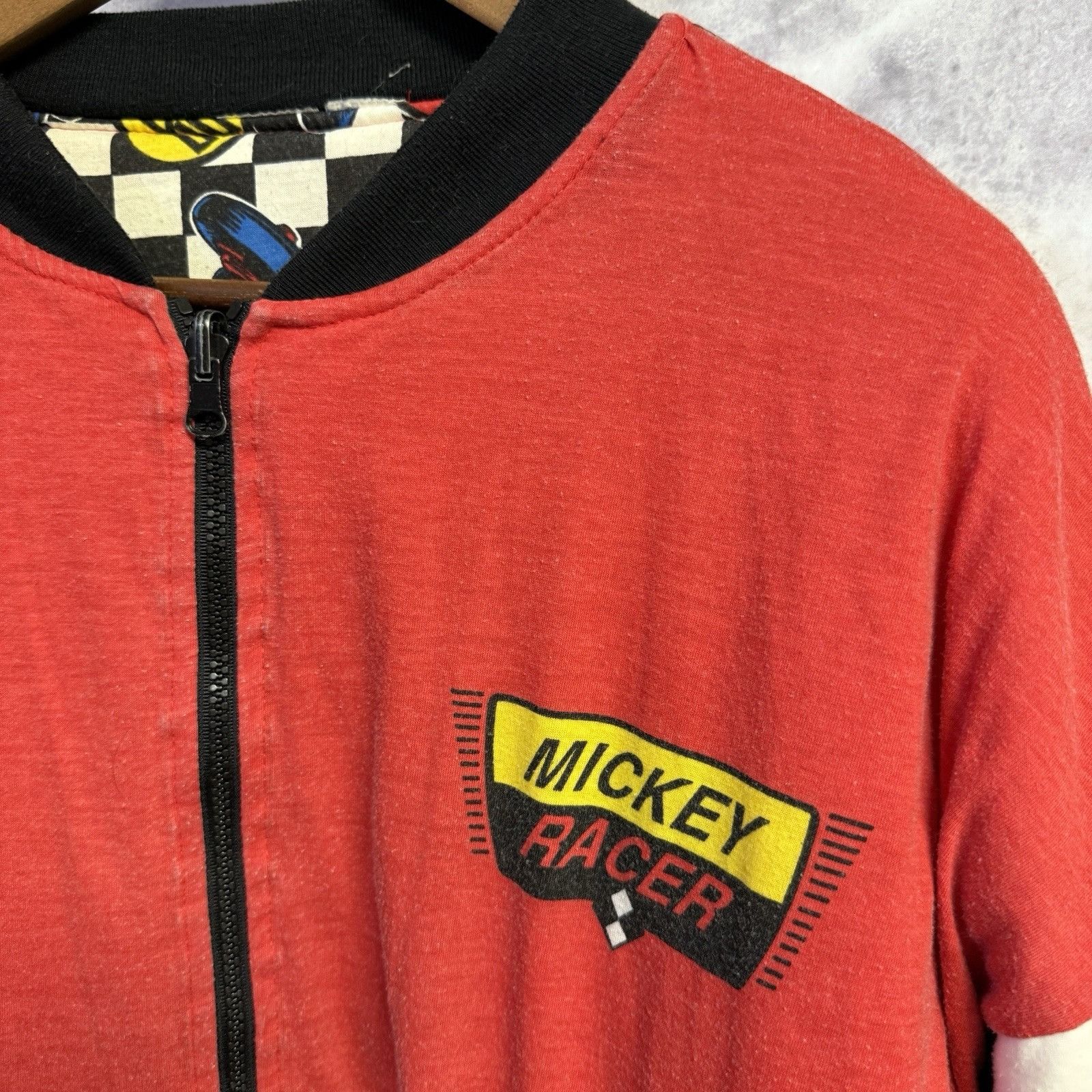 Disney Vintage Mickey Mouse Racer Jacket Mens Large AOP Disney Bomb Size US L / EU 52-54 / 3 - 4 Thumbnail