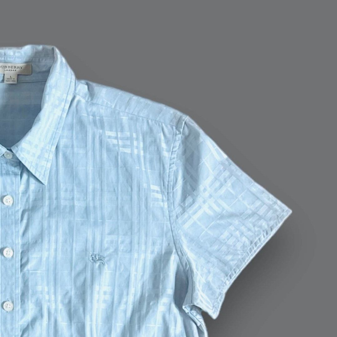 Burberry Burberry London Blue Plaid ButtonUp Shirt | Size L Size L / US 10 / IT 46 - 2 Thumbnail