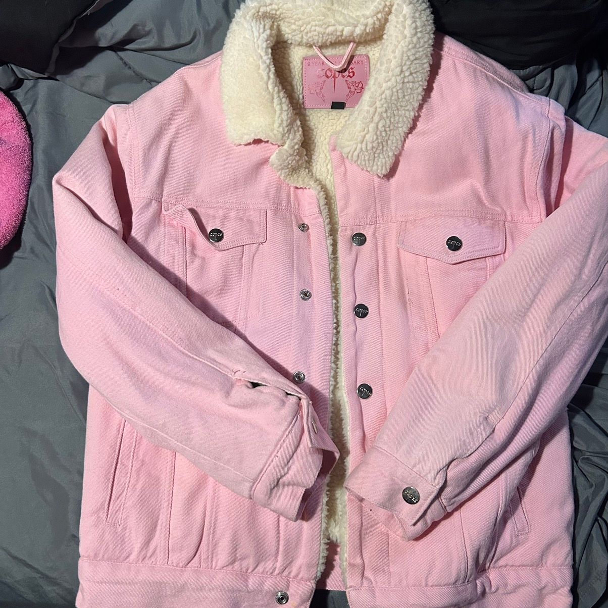 Pre-owned Copes X Gothboiclique Copes Pink Denim Sherpa Jacket