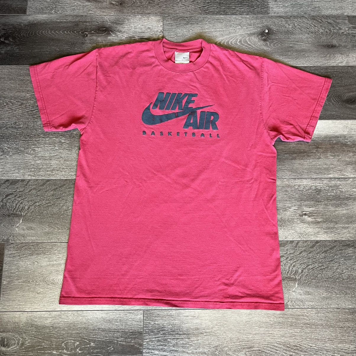 Nike Vintage 2000s Nike Air Basketball Swoosh Heather Red T Shirt Size US L / EU 52-54 / 3 - 1 Thumbnail