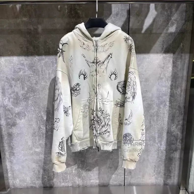 Balenciaga Balenciaga Distressed Doodle Patterned Jacket Size US S / EU 44-46 / 1 - 1 Thumbnail