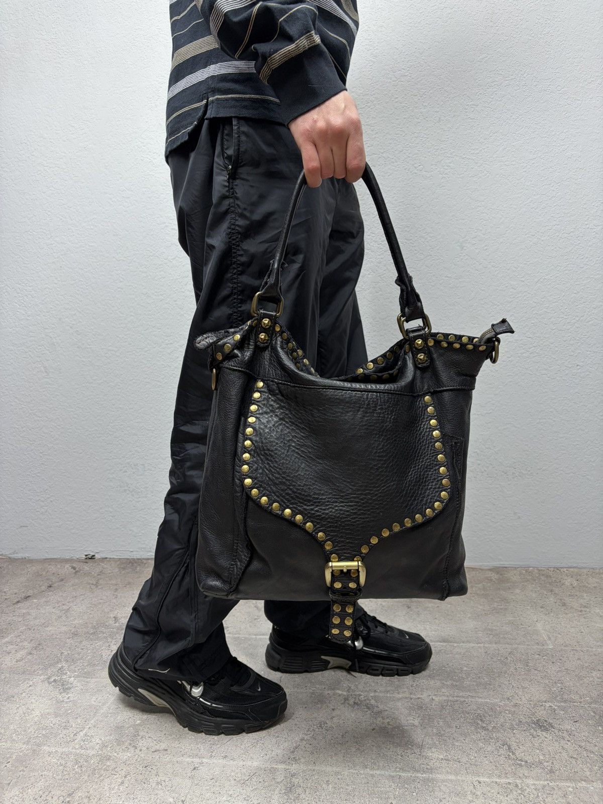KMRii 90s KMRII STYLE SAVE THE QUEEN LEATHER PUNK BAG MESSENGER 
