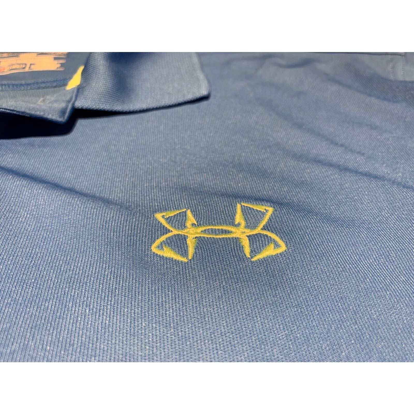 Under Armour Under Armour Golf Polo Shirt Mens Large Blue Striped Activewear Short Sleeve Size US L / EU 52-54 / 3 - 1 Thumbnail