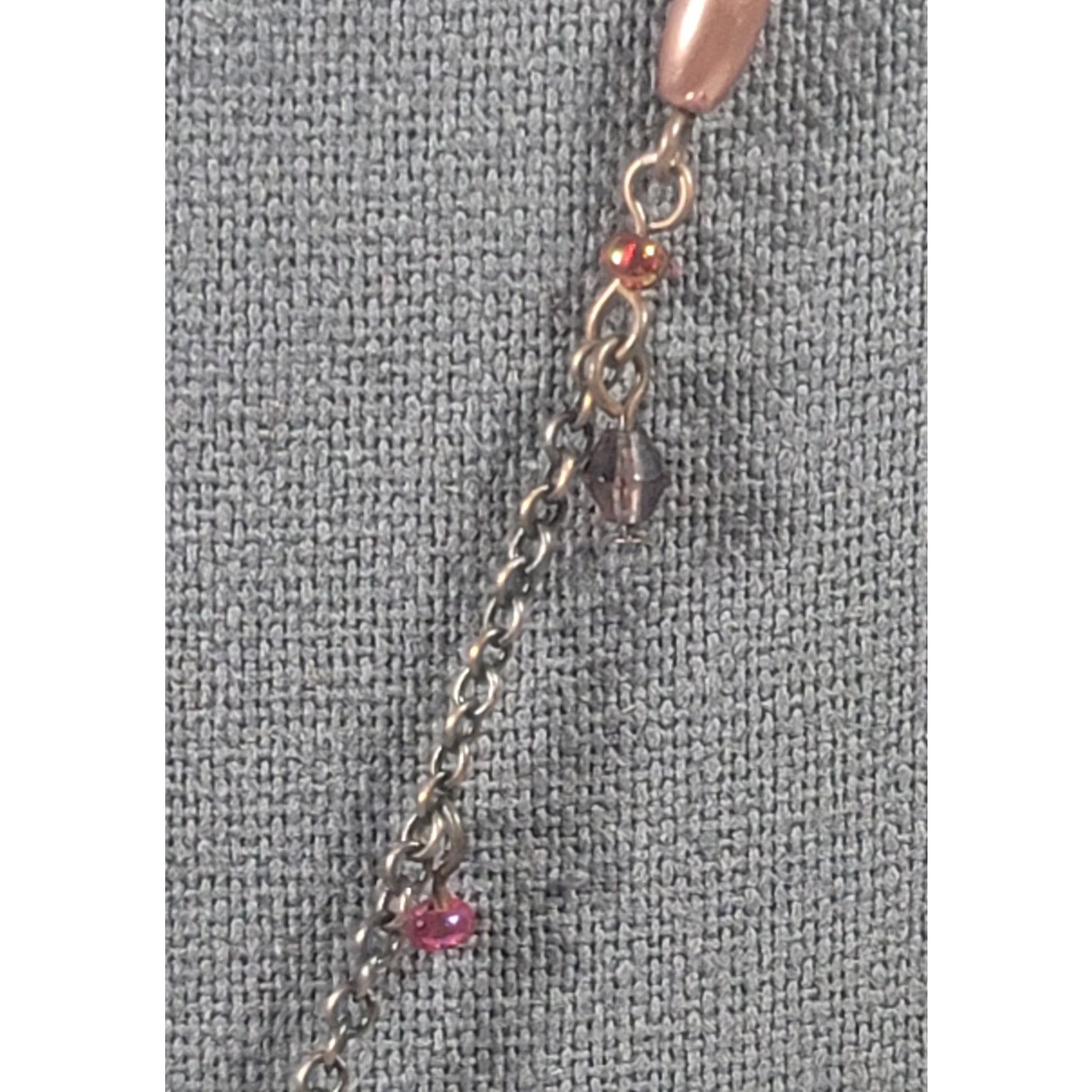 Other Bronze Purple Flower Pendant 13" Necklace Lightweight Size ONE SIZE - 6 Thumbnail