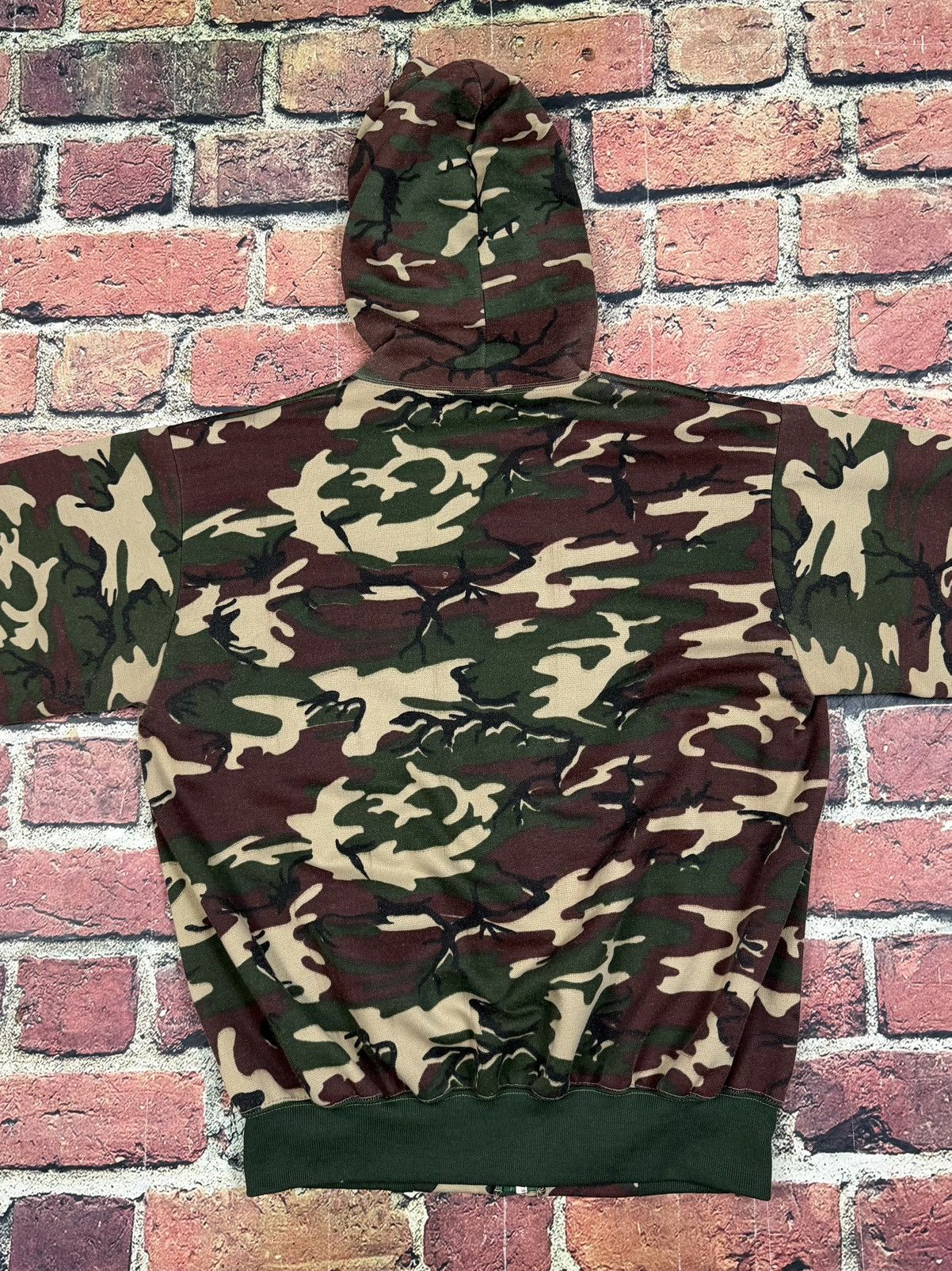 Other Vintage Camo Zip Up Hoodie Thermal Lined Sweatshirt Blank Size US L / EU 52-54 / 3 - 5 Thumbnail