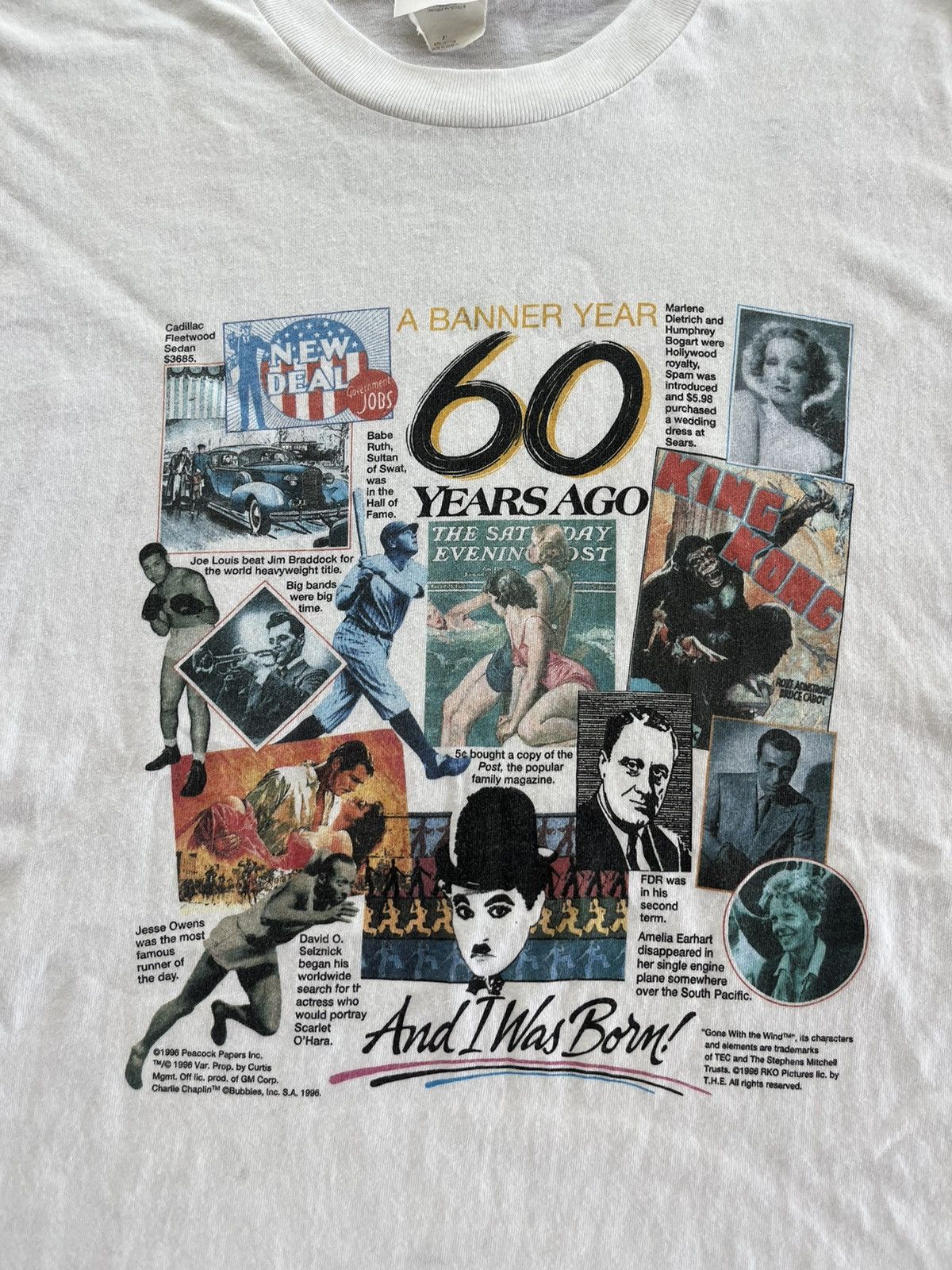 Vintage Vintage ABANNER YEAR 60’s Ago History 1996’s Tshirt Size US XL / EU 56 / 4 - 6 Thumbnail