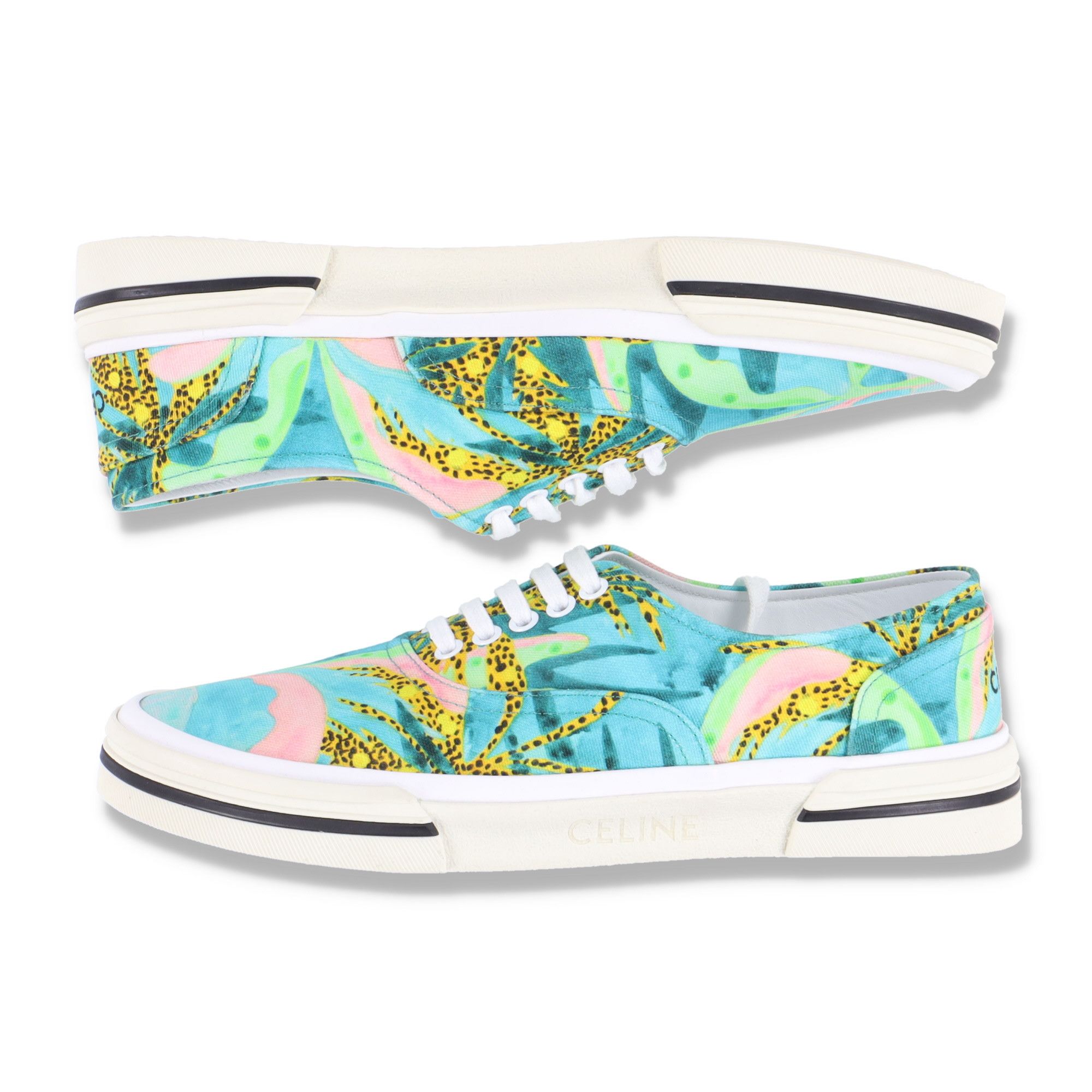 Celine × Hedi Slimane Tyson Reeder Printed Elliot Trainers Size US 8 / IT 38 - 4 Thumbnail
