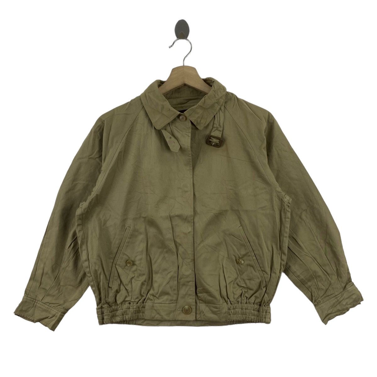 Burberry Vintage BURBERRYS England Brand Plain Beige Bomber Jacket Size US L / EU 52-54 / 3 - 1 Thumbnail