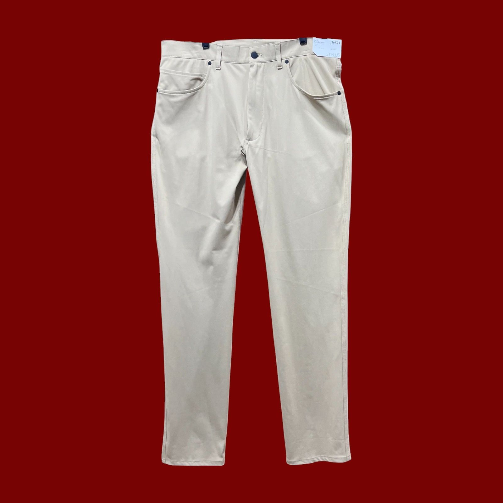 Other Stylus - Men's Slim Fit Flat Front Chino Pants - 5 Pockets - Size US 36 / EU 52 - 3 Thumbnail