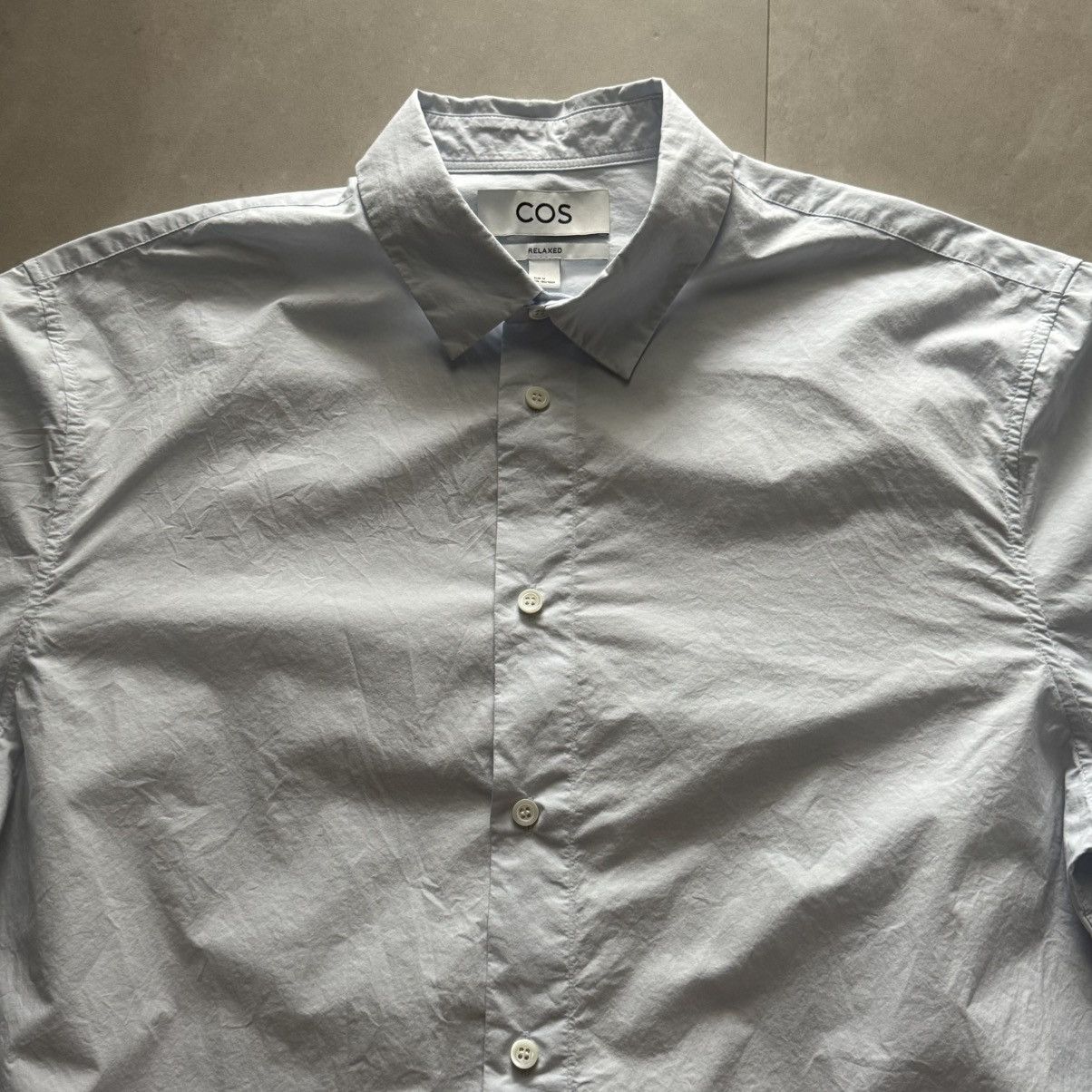Cos COS Relaxed Poplin Shirt Light Blue M Size US M / EU 48-50 / 2 - 3 Thumbnail