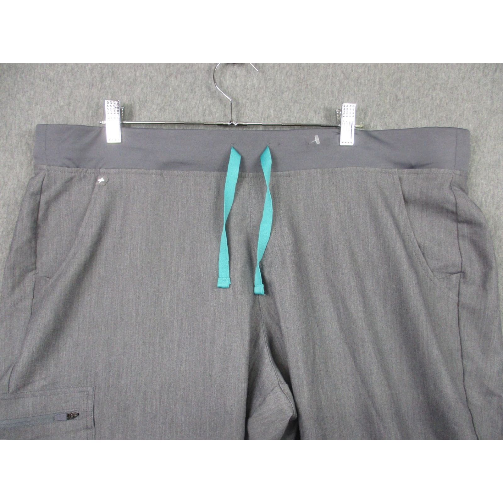 Vintage FIGS Pants Main Jogger Mens 2XL Gray Workwear Pockets Drawstring Zipper Logo Lightweight Elastic Waist Size US 39 - 3 Thumbnail