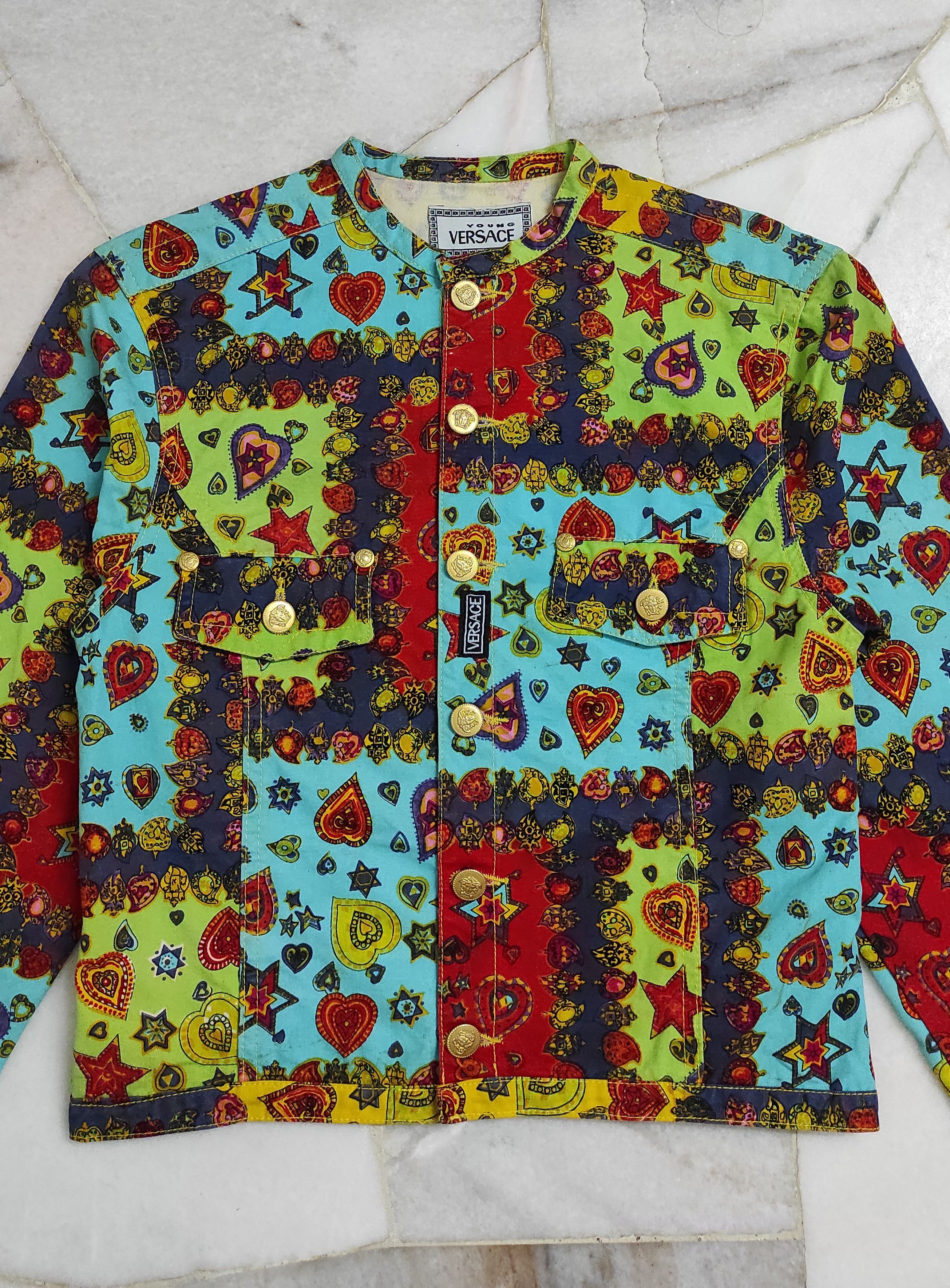 Versace Archive 90's YOUNG VERSACE MULTIPRINT BAROQUE CROPPED JACKET Size M / US 6-8 / IT 42-44 - 7 Thumbnail