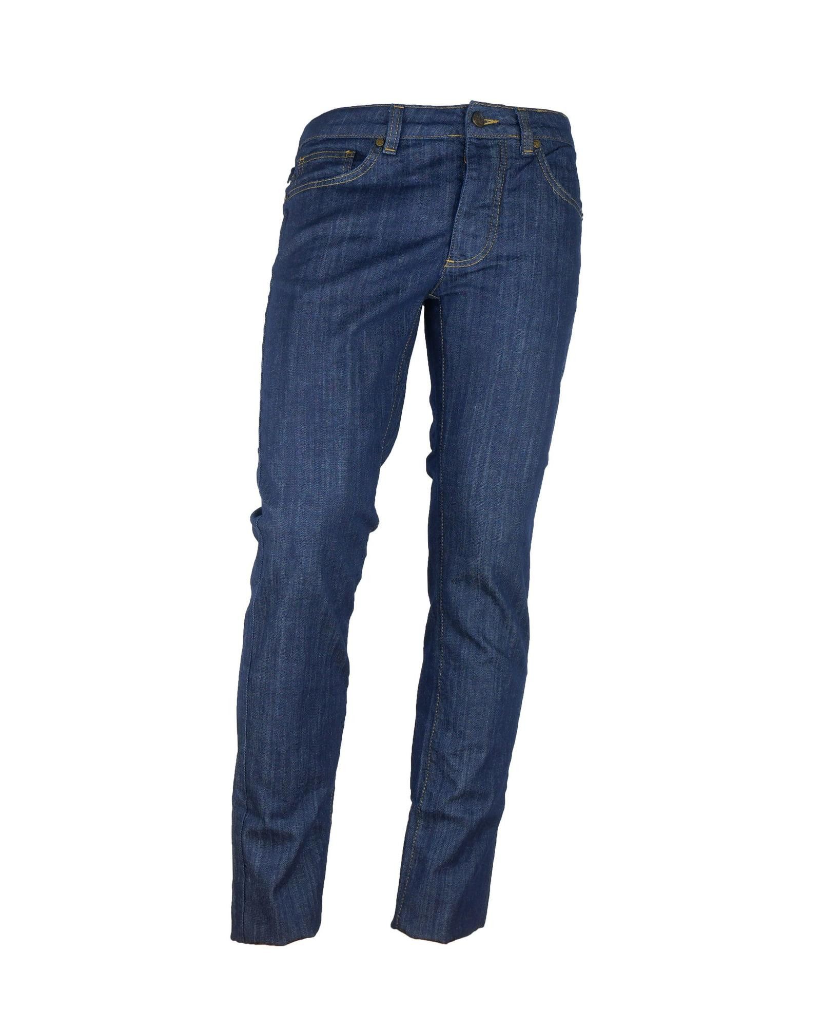 image of Cavalli Class Dark Denim Regular Fit Jeans With Embroidered Patch in Blue, Men's (Size 32)