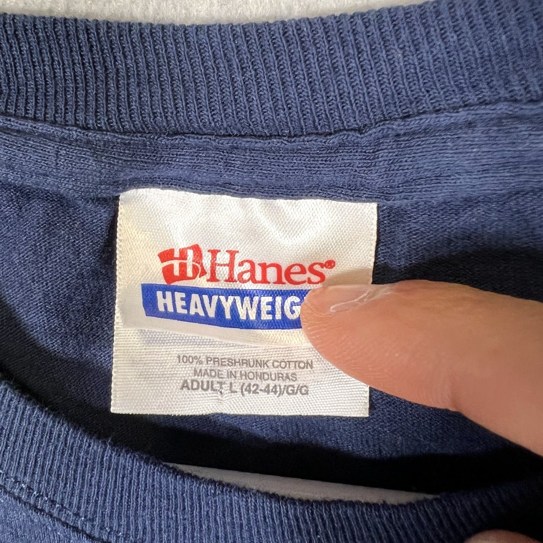 Hanes VINTAGE A1 Authentic Football Is Life Shirt Adult Large Blue Mens T-Shirt Short Sleeve Crew Neck Cotton Hanes Soccer Football Theme Mens Clothing Size US L / EU 52-54 / 3 - 6 Thumbnail