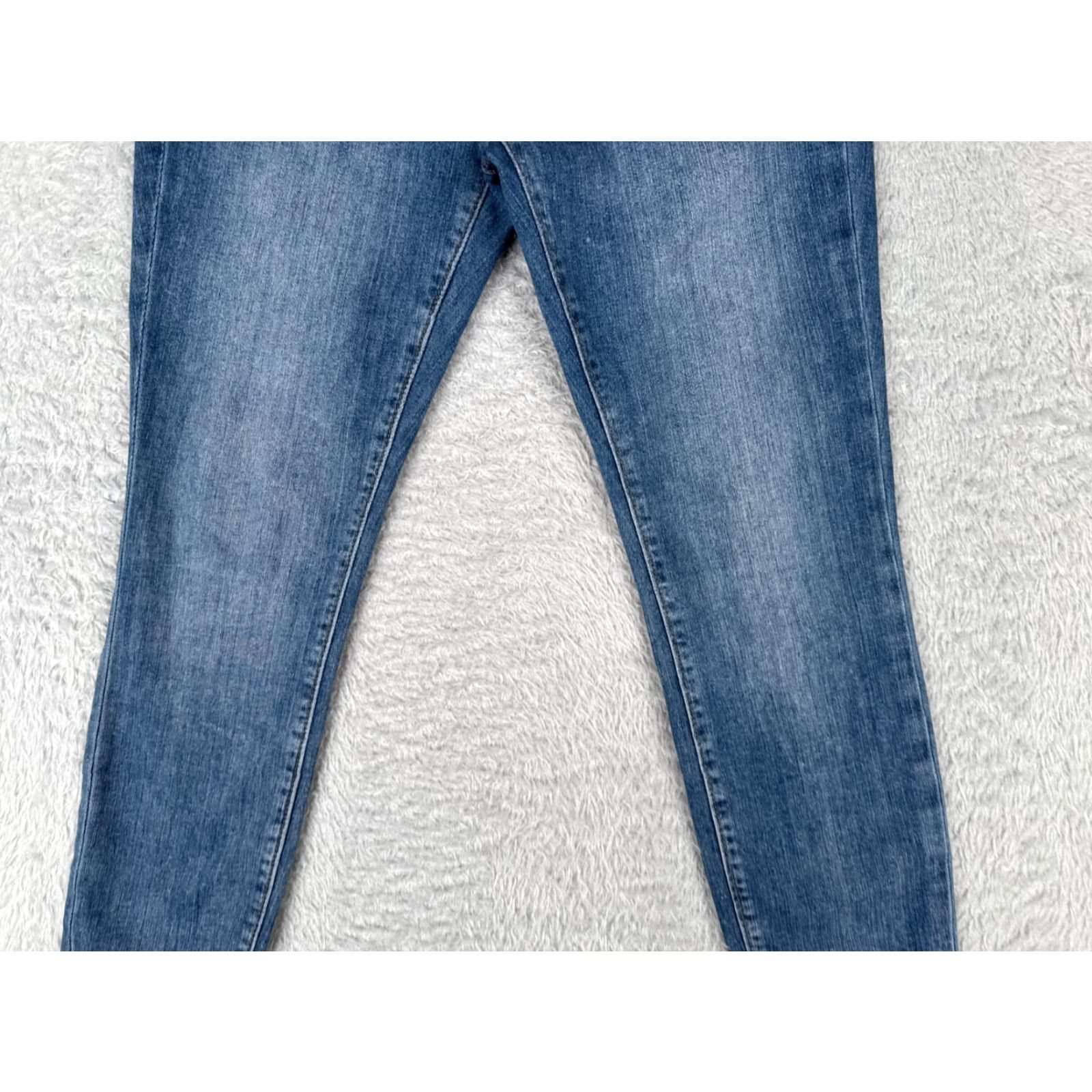 Loft Loft Jeans Womens Skinny Low Rise Blue Denim 27x23 Petites Jeans Distressed 4P 5-Pocket Design Cotton Spandex Loft Outlet Size 27" / US 4 / IT 40 - 3 Thumbnail