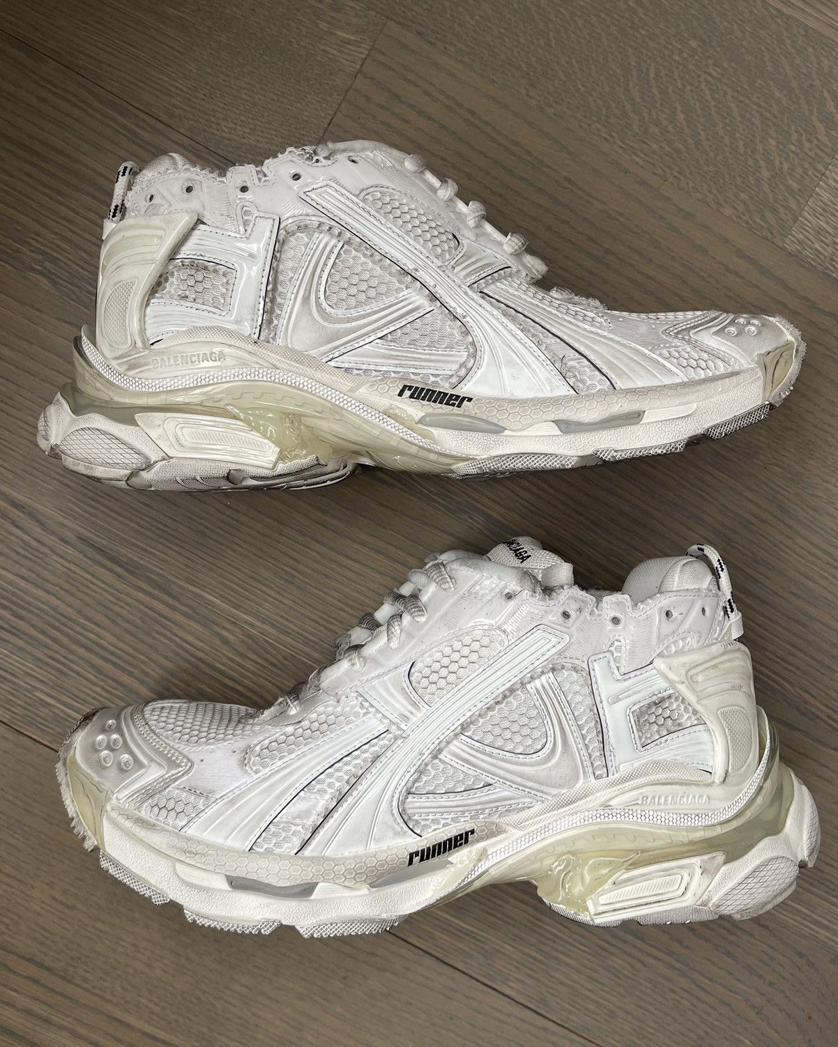 image of Balenciaga Runner Shoes in White, Men's (Size 11)