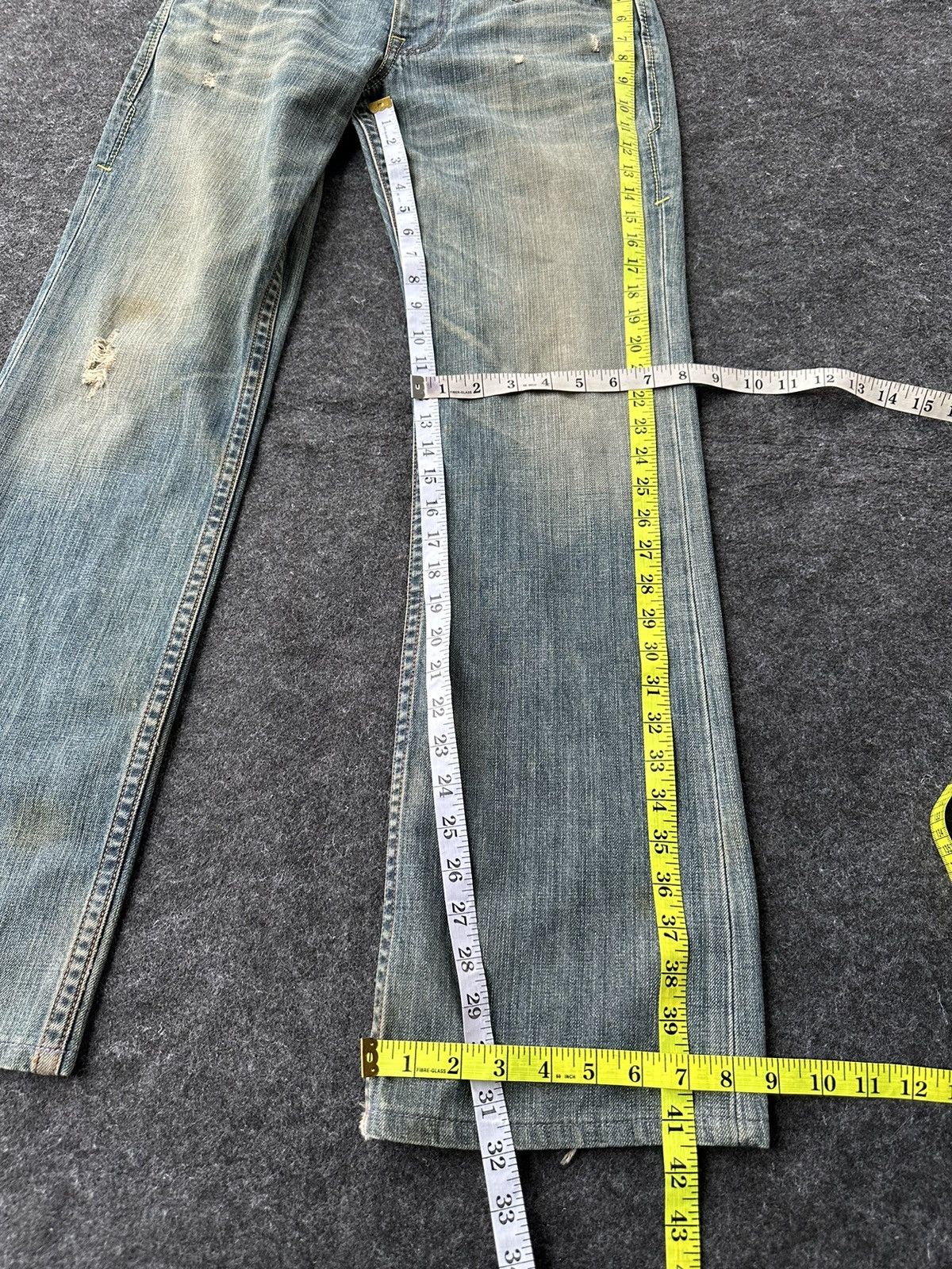 Levi's Vintage Levis Black Star Flare Dirty Style Denim D465 Size US 31 - 10 Thumbnail