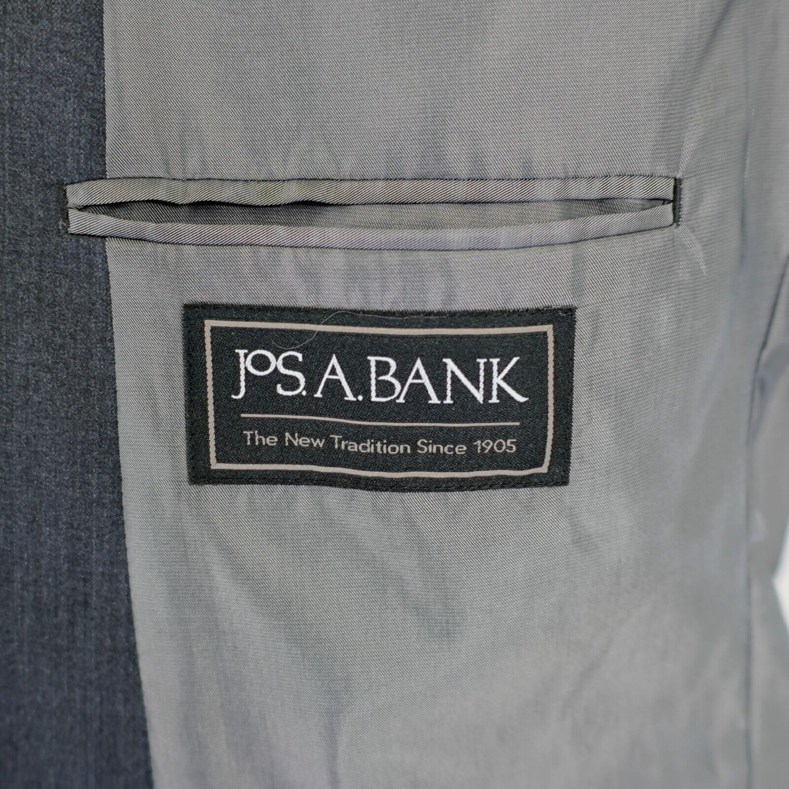 Jos. A. Bank Jos A Bank 46R Gray Wool Tailored Fit Suit Jacket 2 Button Size 46R - 8 Thumbnail